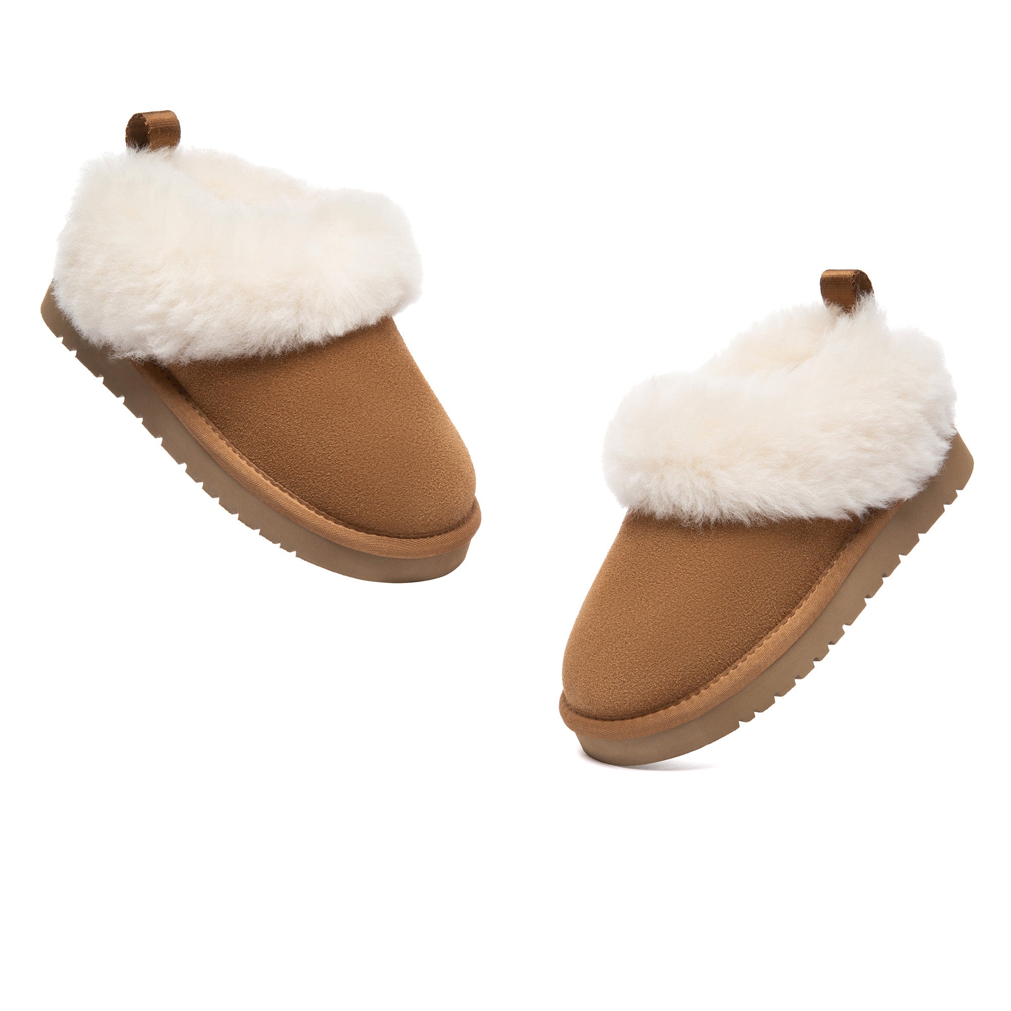 Kids' UGG collar ankle slippers by EverUgg featuring soft, cozy slippers with collar detail for comfort and style.