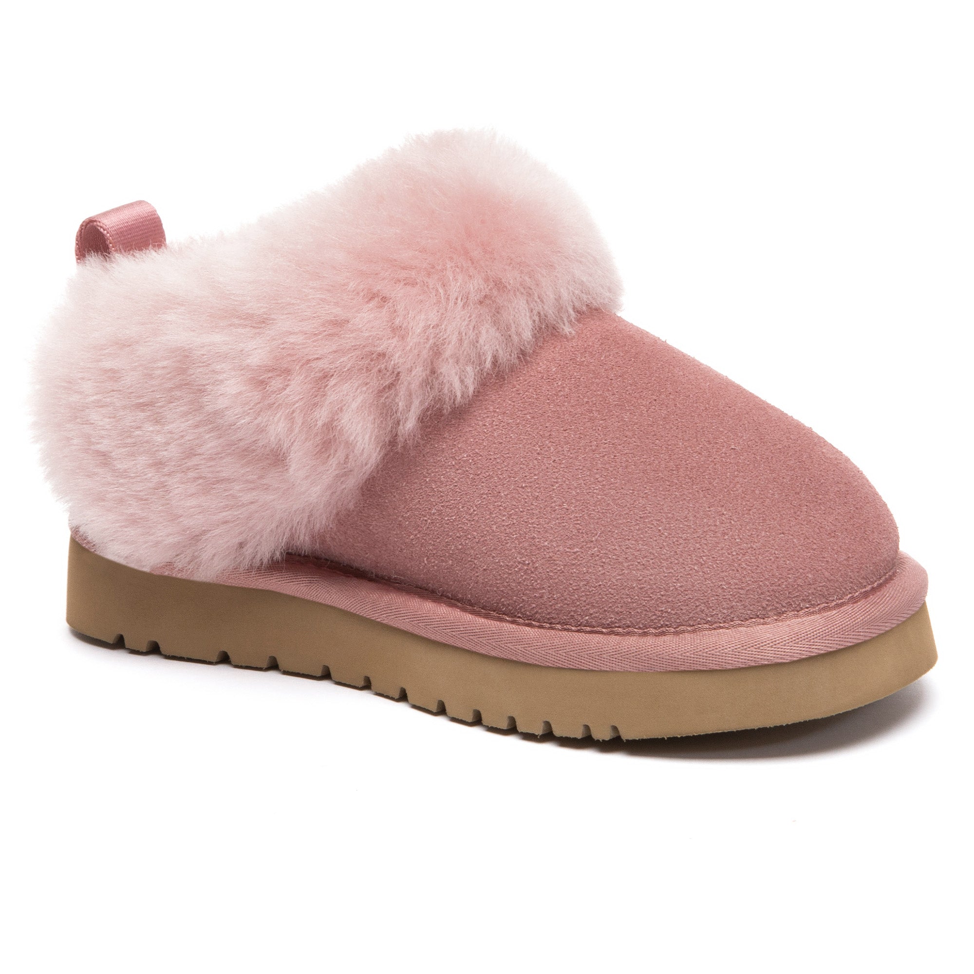 Kids' UGG collar ankle slippers by EverUgg featuring soft, cozy slippers with collar detail for comfort and style.