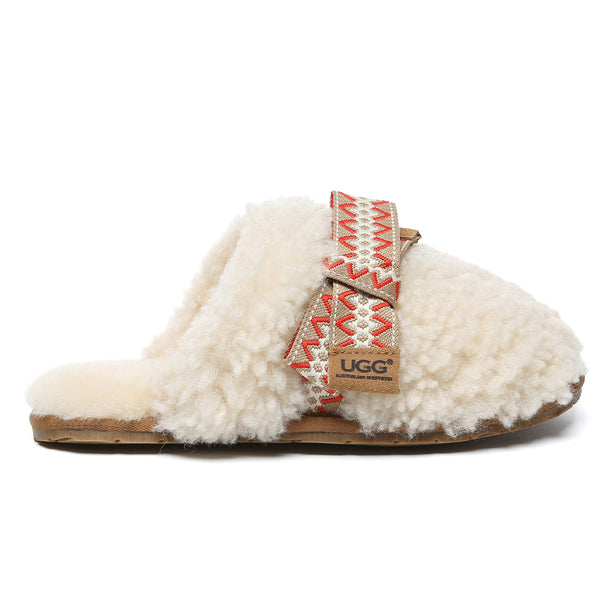 Wool Bow Stitch UGG Slippers