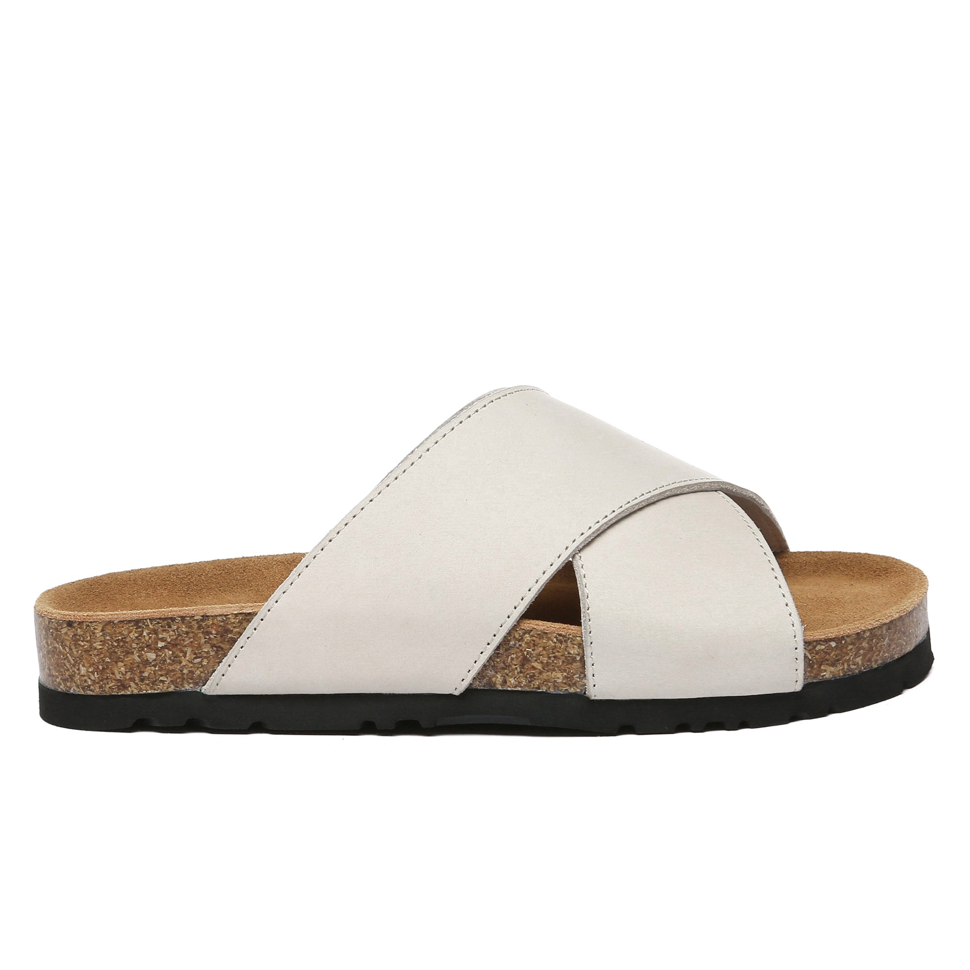 EverUgg crossover summer leather slides for women, showcasing stylish slip-on shoes with a leather upper and comfortable design.
