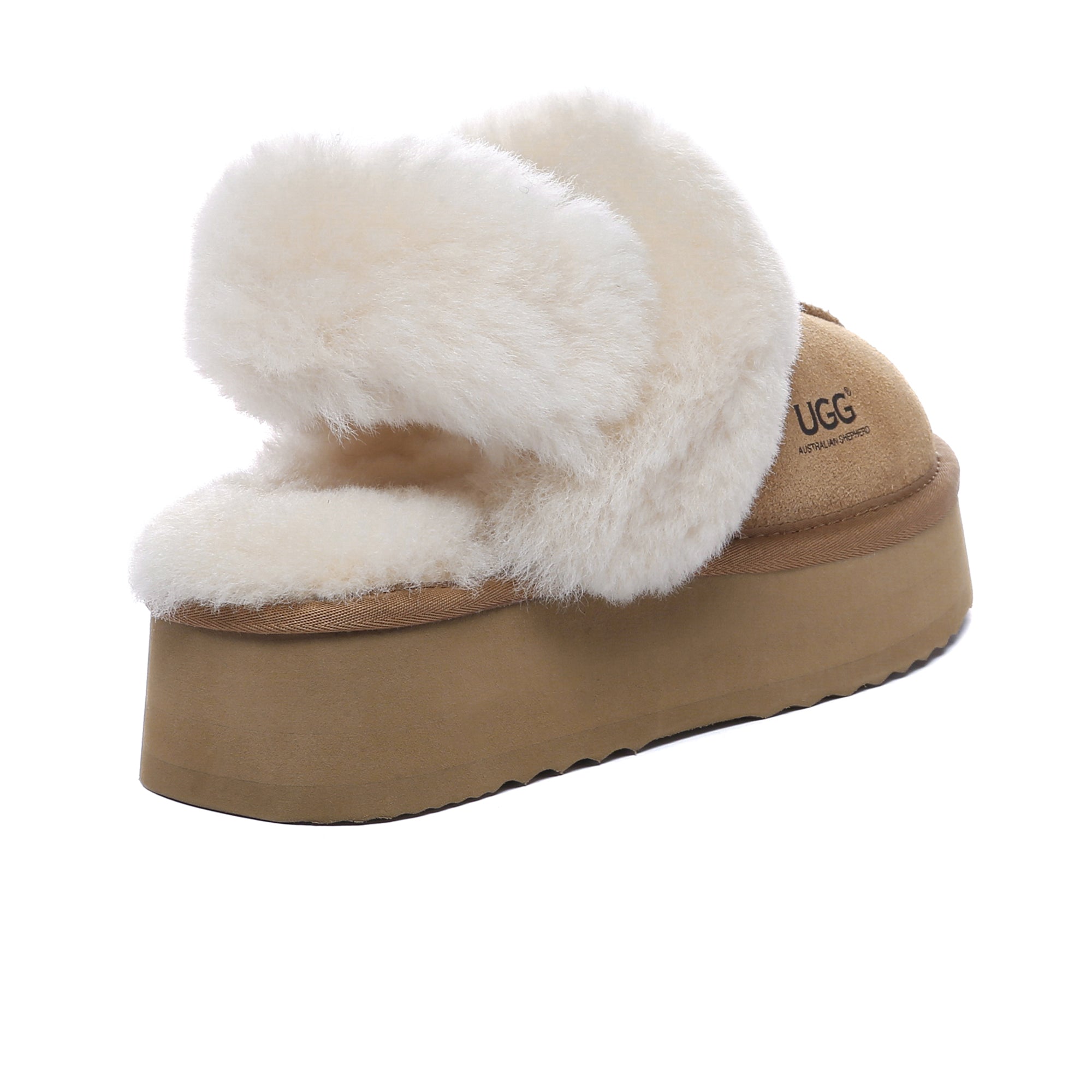 EverUgg Dua Straps UGG platform slippers for women with wide straps and chunky platform sole, casual and comfortable footwear.