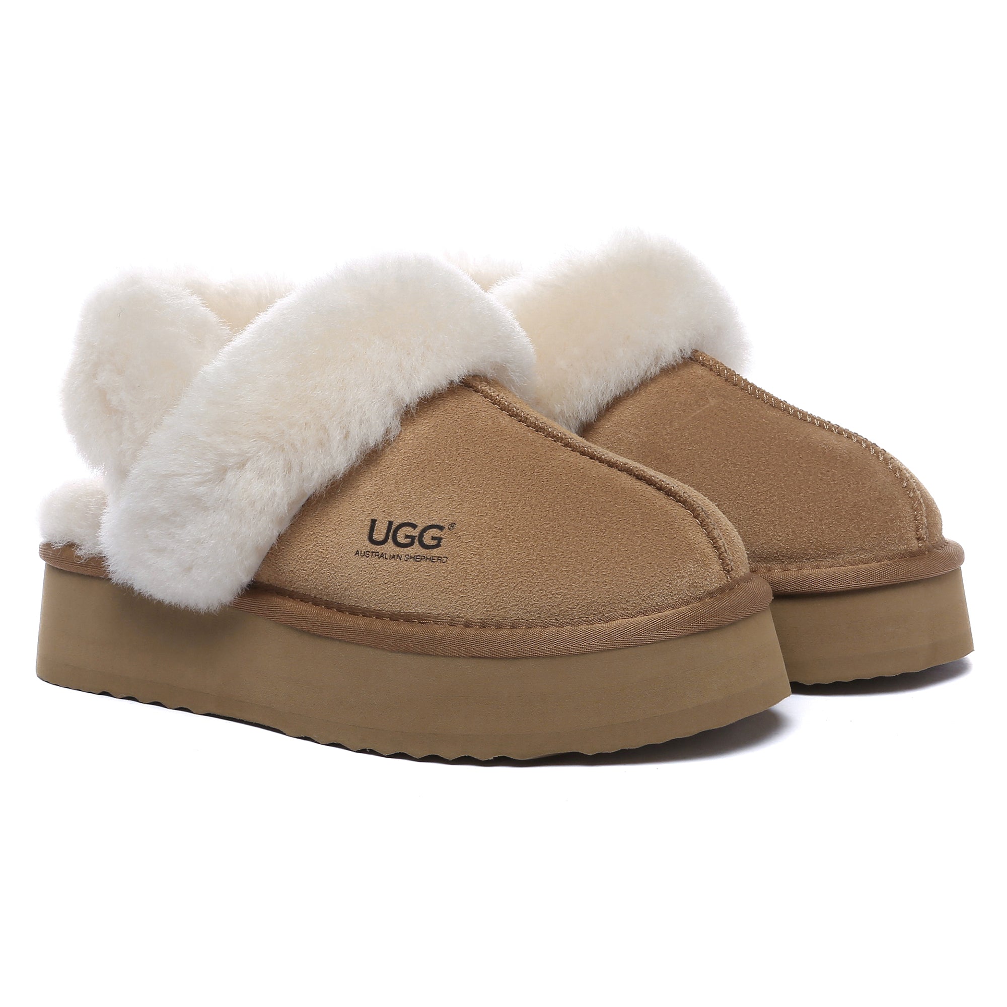 EverUgg Dua Straps UGG platform slippers for women with cushioned soles and stylish strap design, perfect for casual comfort.