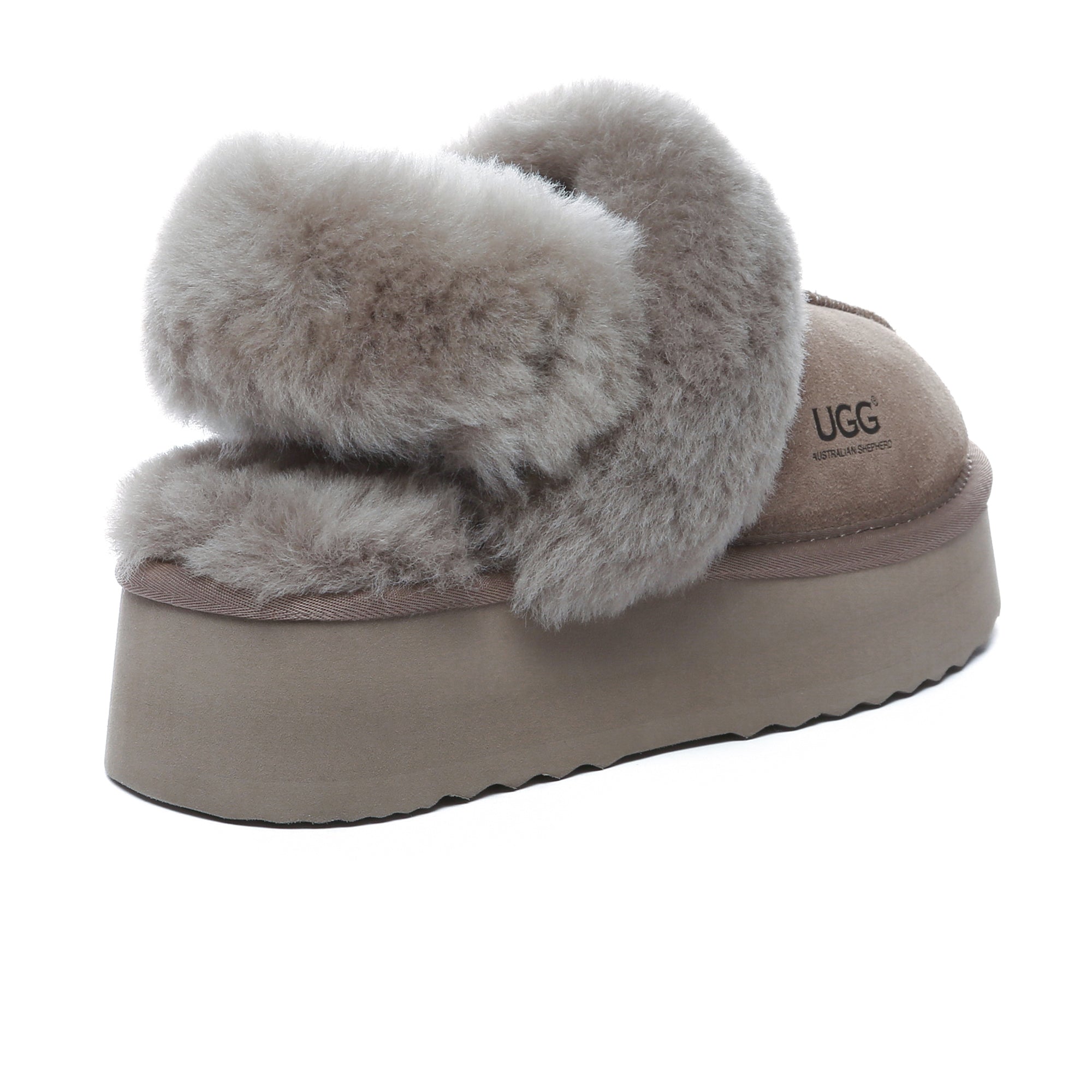 EverUgg Dua Straps UGG platform slippers for women featuring stylish straps and a comfortable slip-on design.