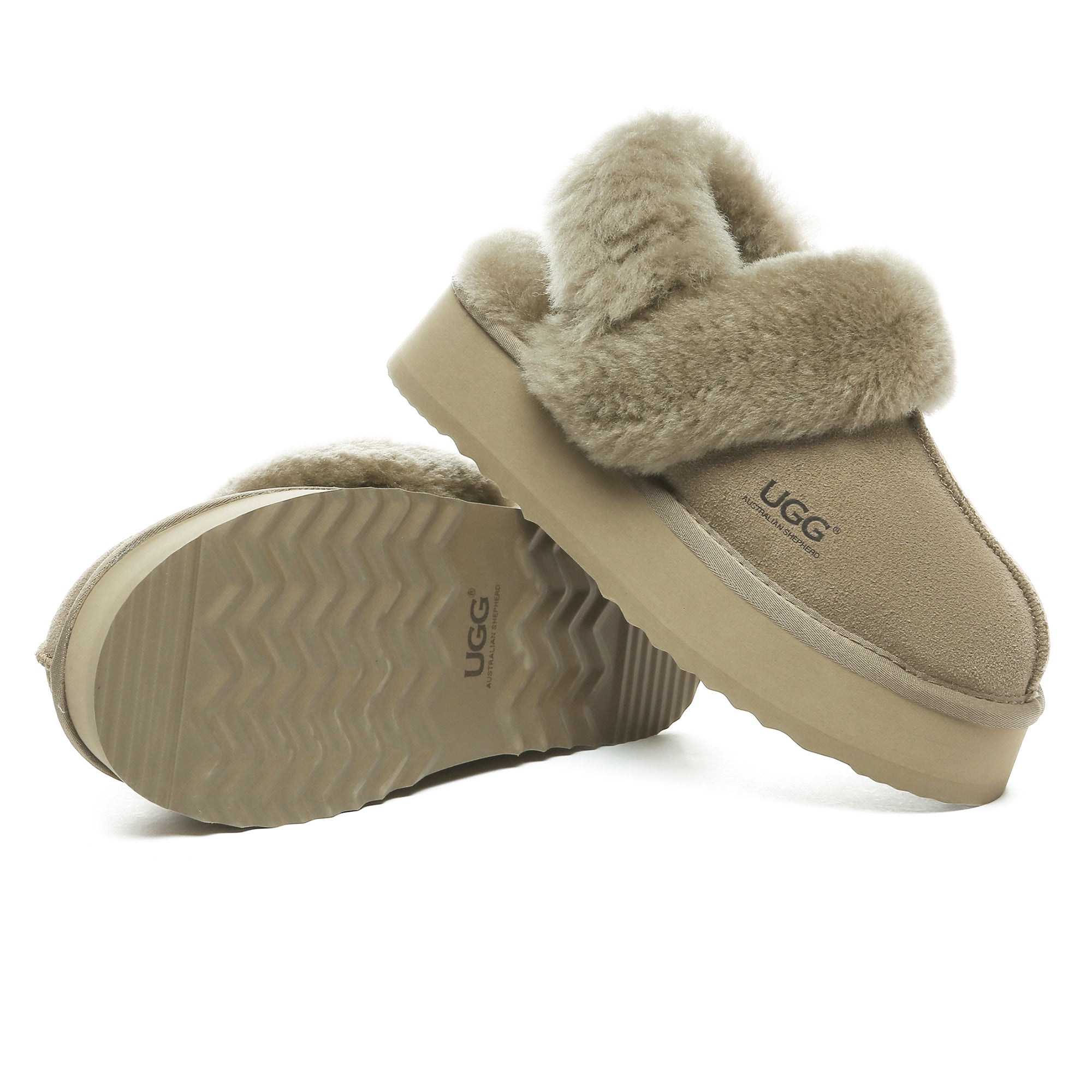 EverUgg Dua Straps UGG platform slippers for women with cushioned soles and stylish strap design, perfect for casual comfort.