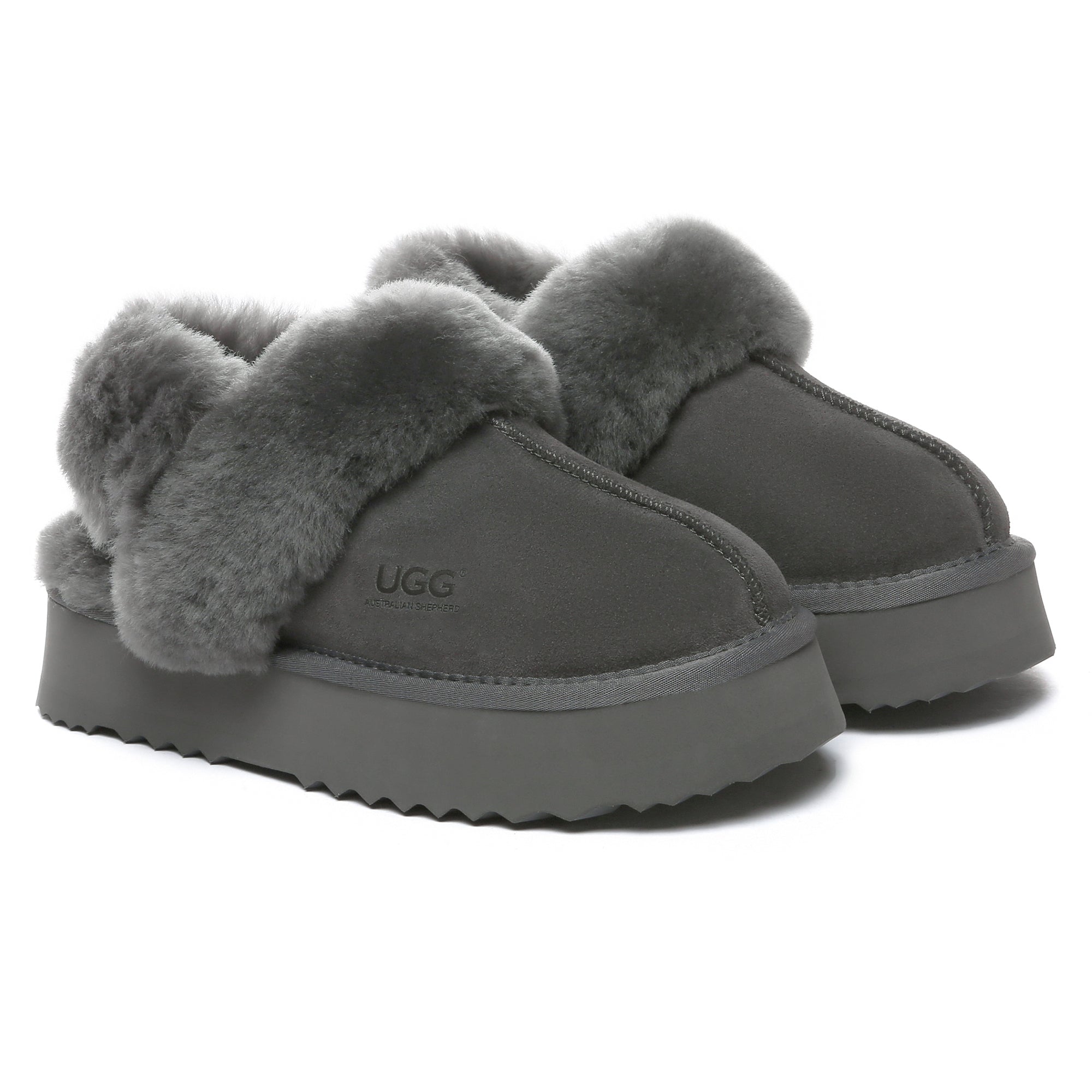EverUgg Dua Straps UGG platform slippers for women, featuring stylish straps and a comfortable slip-on design.