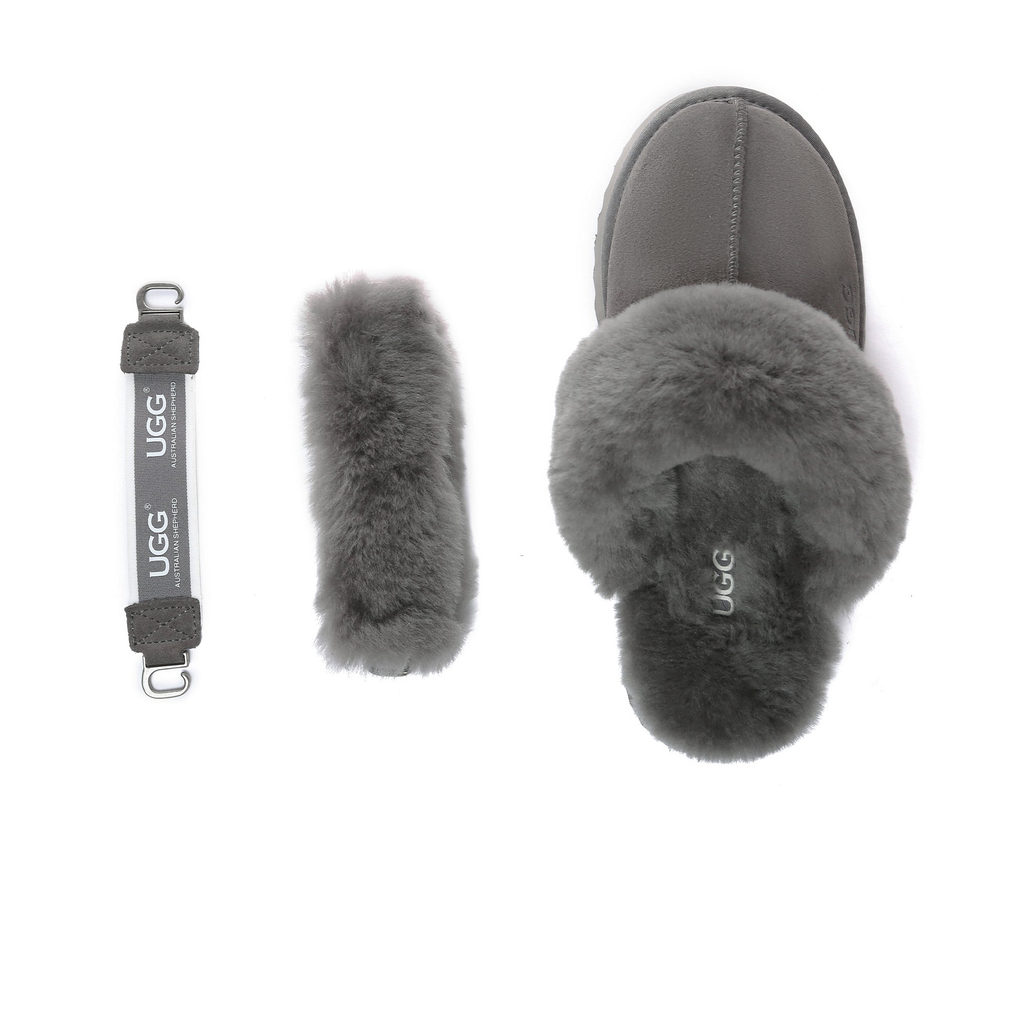 EverUgg Dua Straps UGG platform slippers for women, showcasing stylish slip-on shoes with thick platform soles and dual strap design.