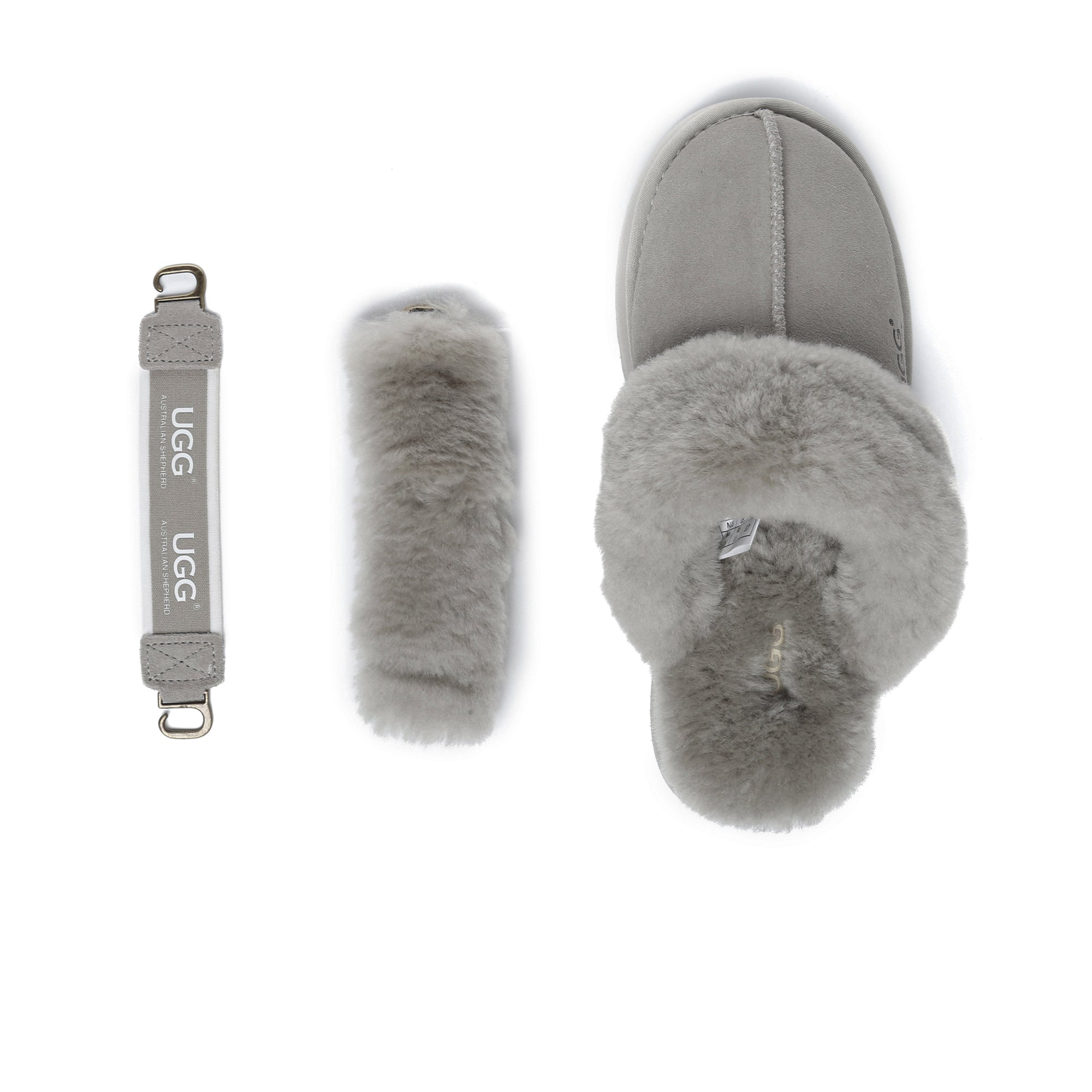 EverUgg Dua Straps UGG platform slippers for women, showcasing the stylish slip-on design with dual straps and a chunky platform sole.