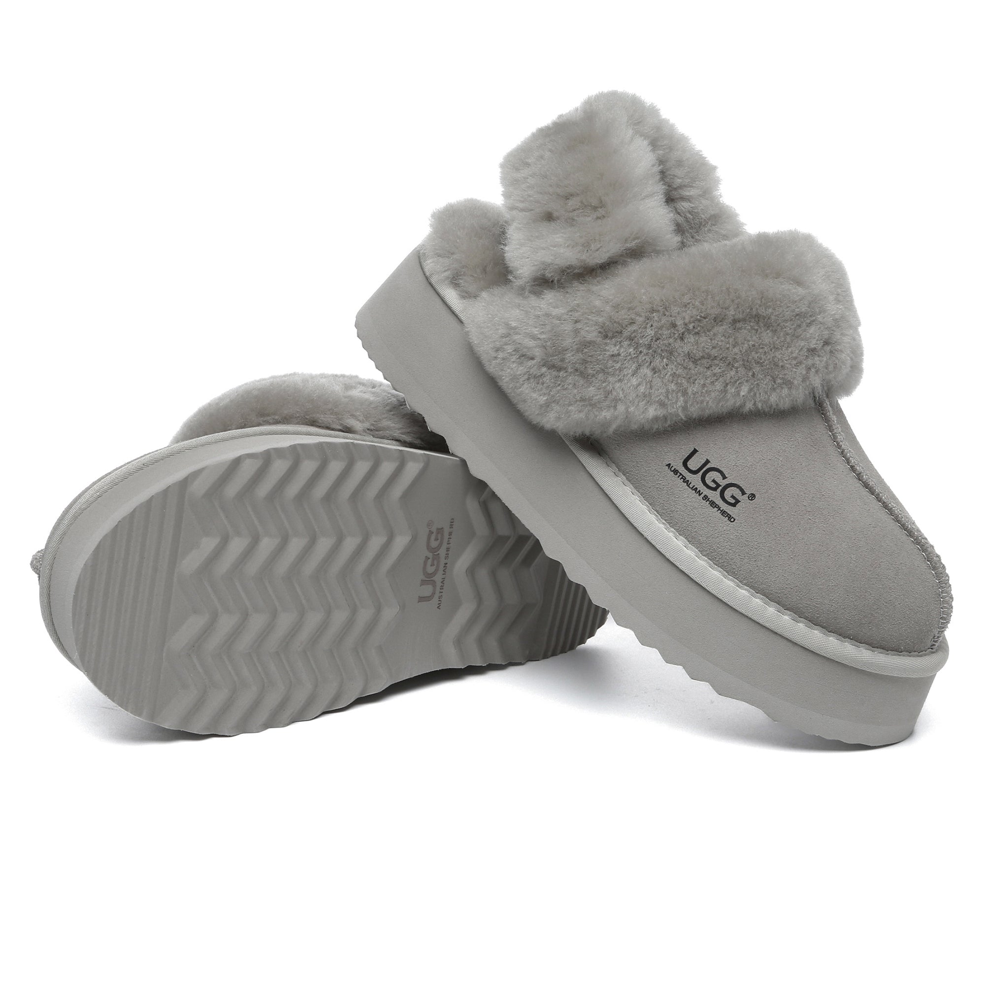 EverUgg Dua Straps UGG platform slippers for women, featuring comfortable slip-on design with stylish straps and platform sole.