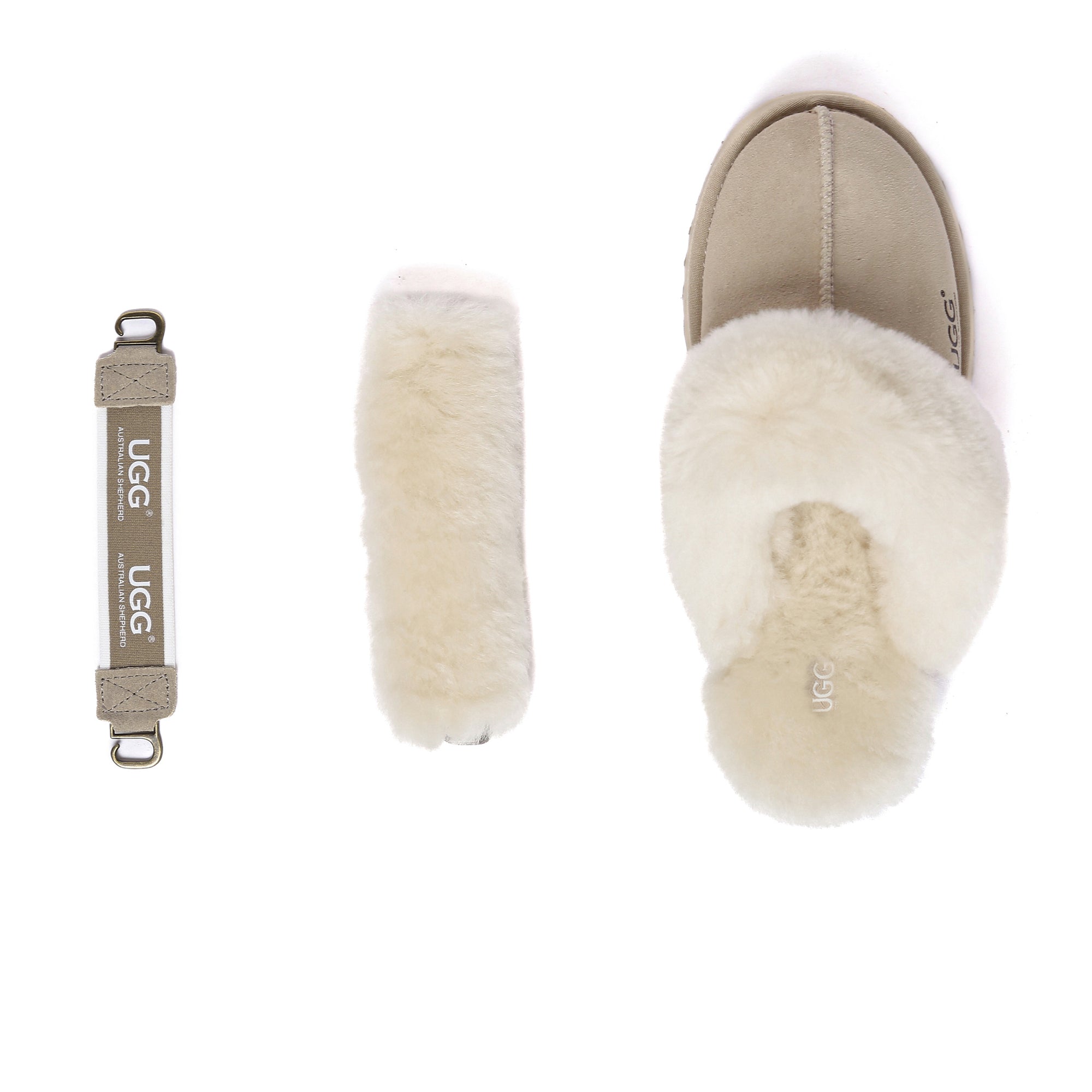 EverUgg Dua Straps UGG platform slippers for women with open-toe design and cushioned soles, featuring dual strap details.