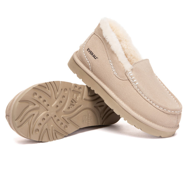 EverUgg Classic UGG slippers featuring soft suede loafers with plush lining and slip-on design.