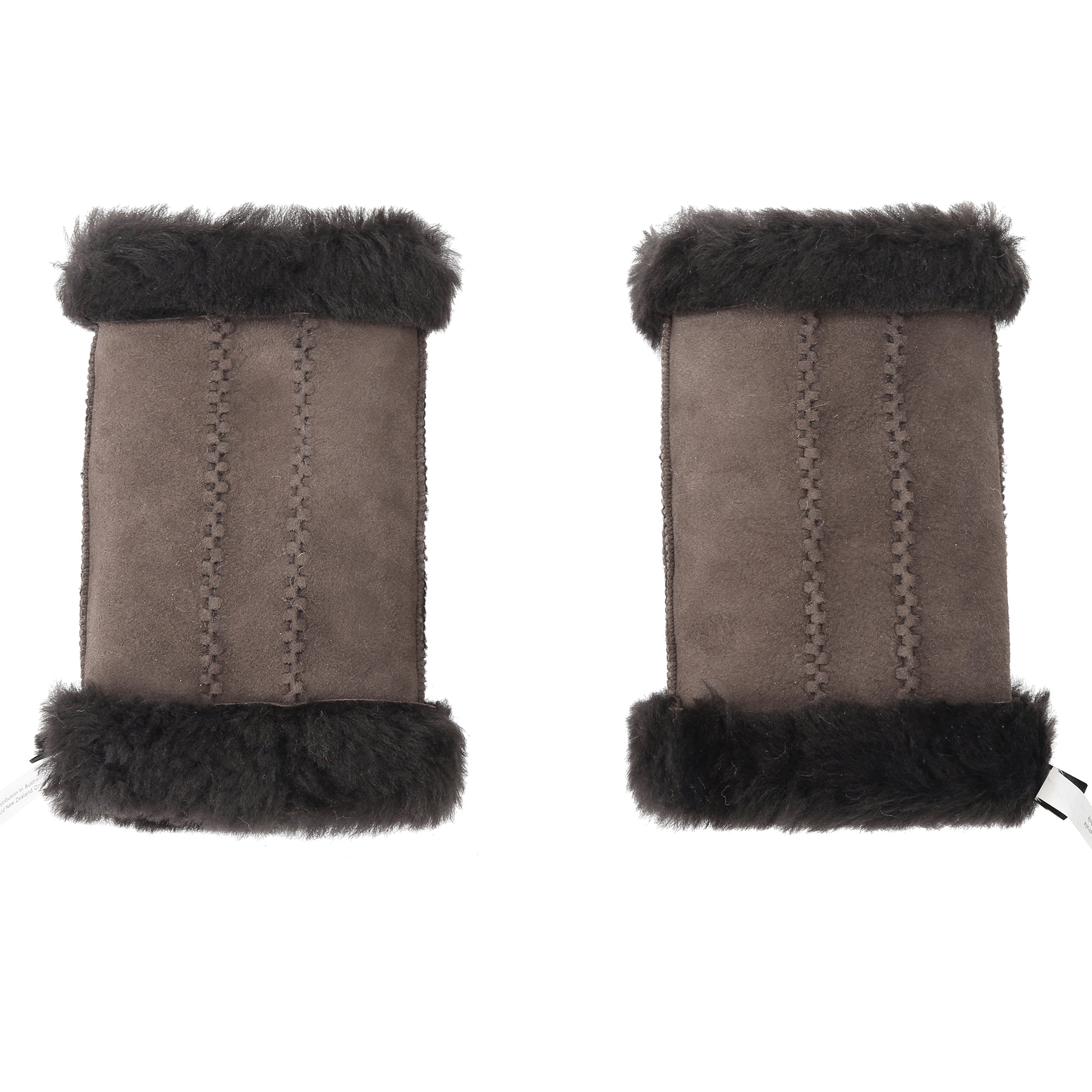 EverUgg fingerless sheepskin mittens with soft, warm sheepskin lining and rugged leather exterior for cozy winter wear.