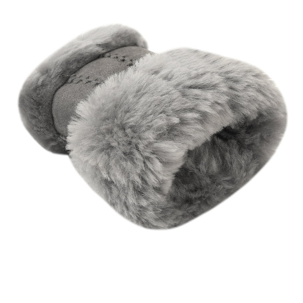 EverUgg fingerless sheepskin mittens showing soft sheepskin interior and stylish design for warm, comfortable hand coverage.