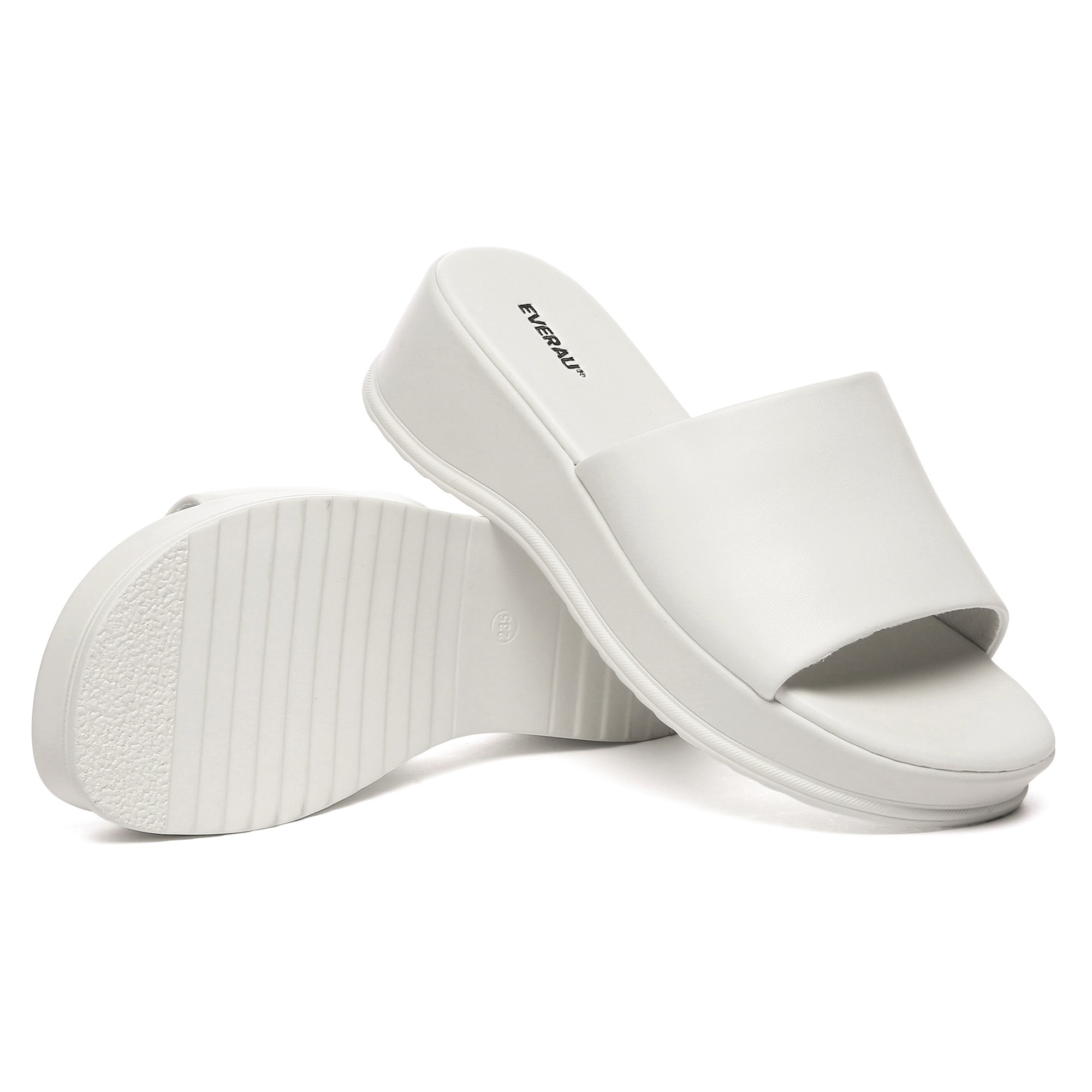 EverUgg Fiona Classic Summer Wedge Slides sandals with tan straps and cork wedge heel, perfect for casual warm-weather wear.