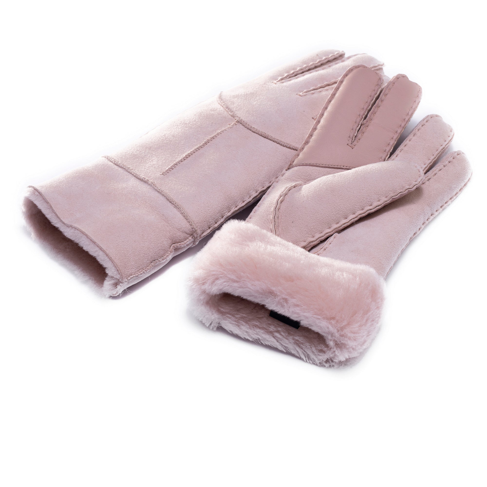EverUgg Fluffy Puffs ladies sheepskin gloves with soft, cozy texture and elegant design for warmth and style.