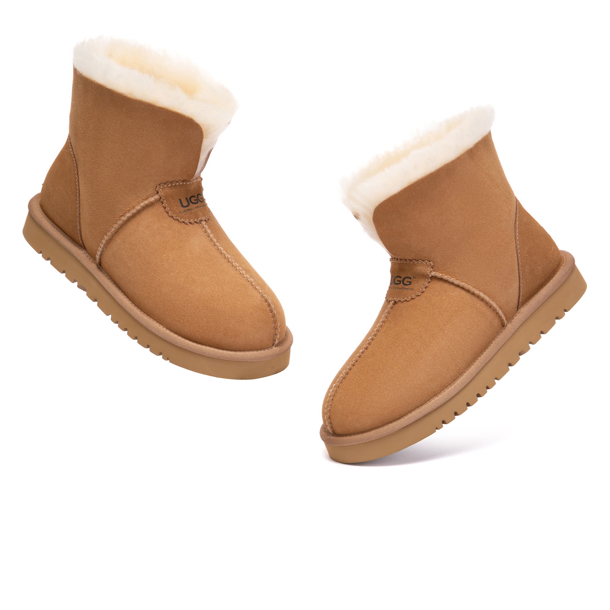 EverUgg foldable classic ankle UGG slippers featuring soft material and a cozy design, perfect for indoor comfort.