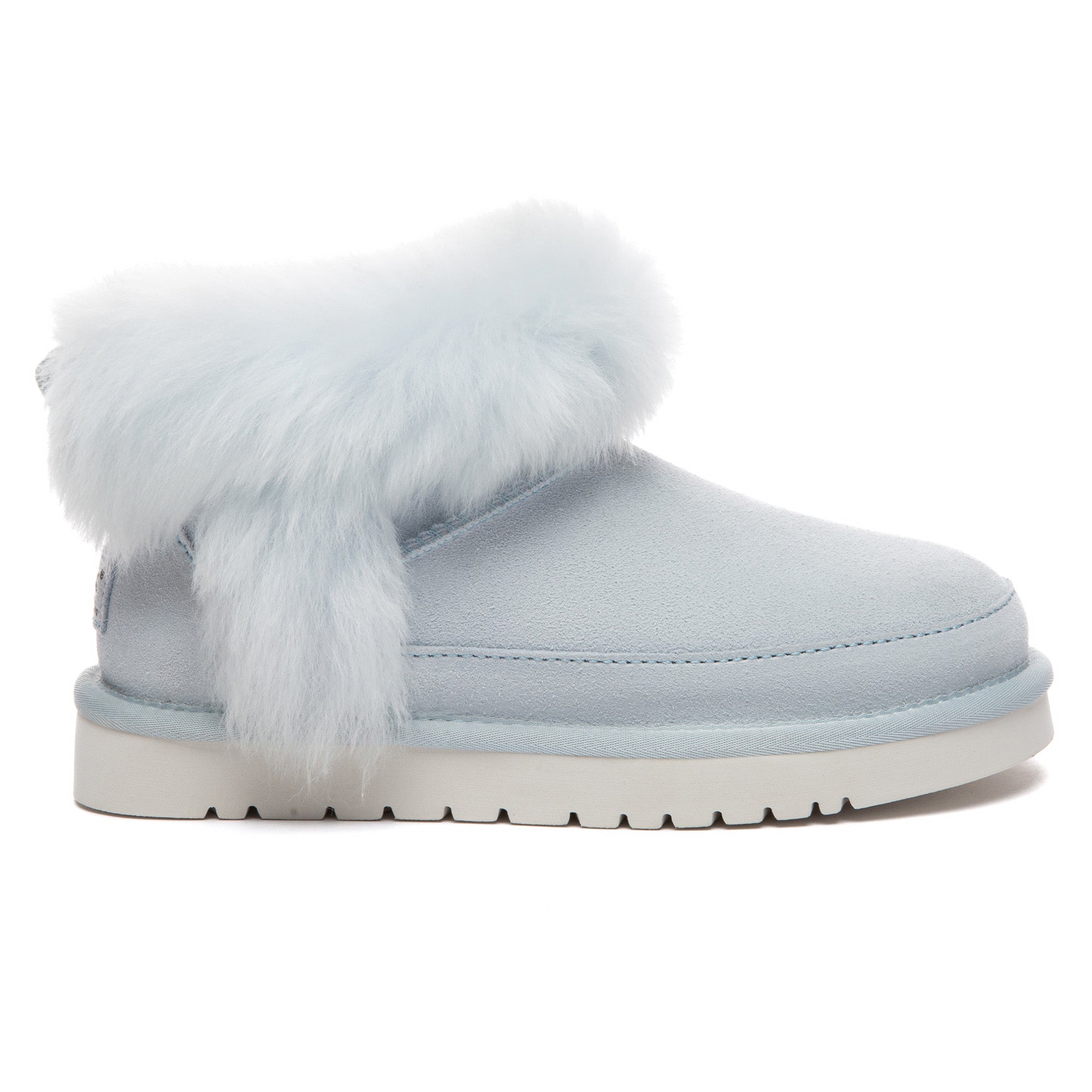 EverUgg Frovi Ultra Mini UGG Boots in soft sheepskin, featuring classic design and cozy fur lining for cold weather comfort.