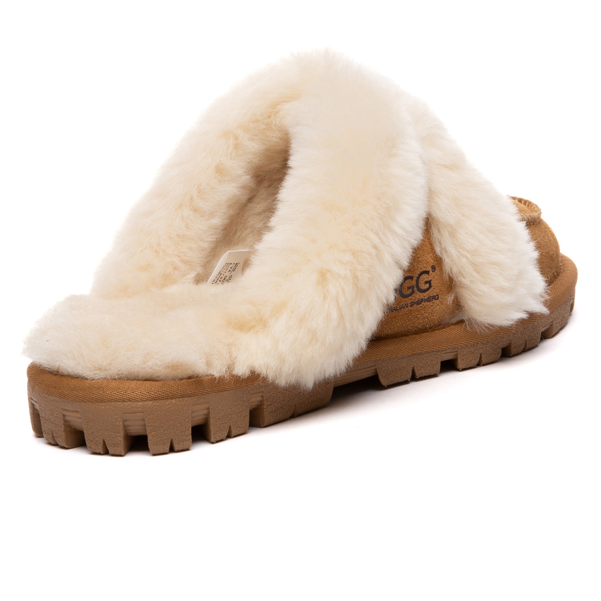 EverUgg Furry Collar Dorian UGG Slippers with plush fur and cozy design, perfect for comfortable indoor wear.
