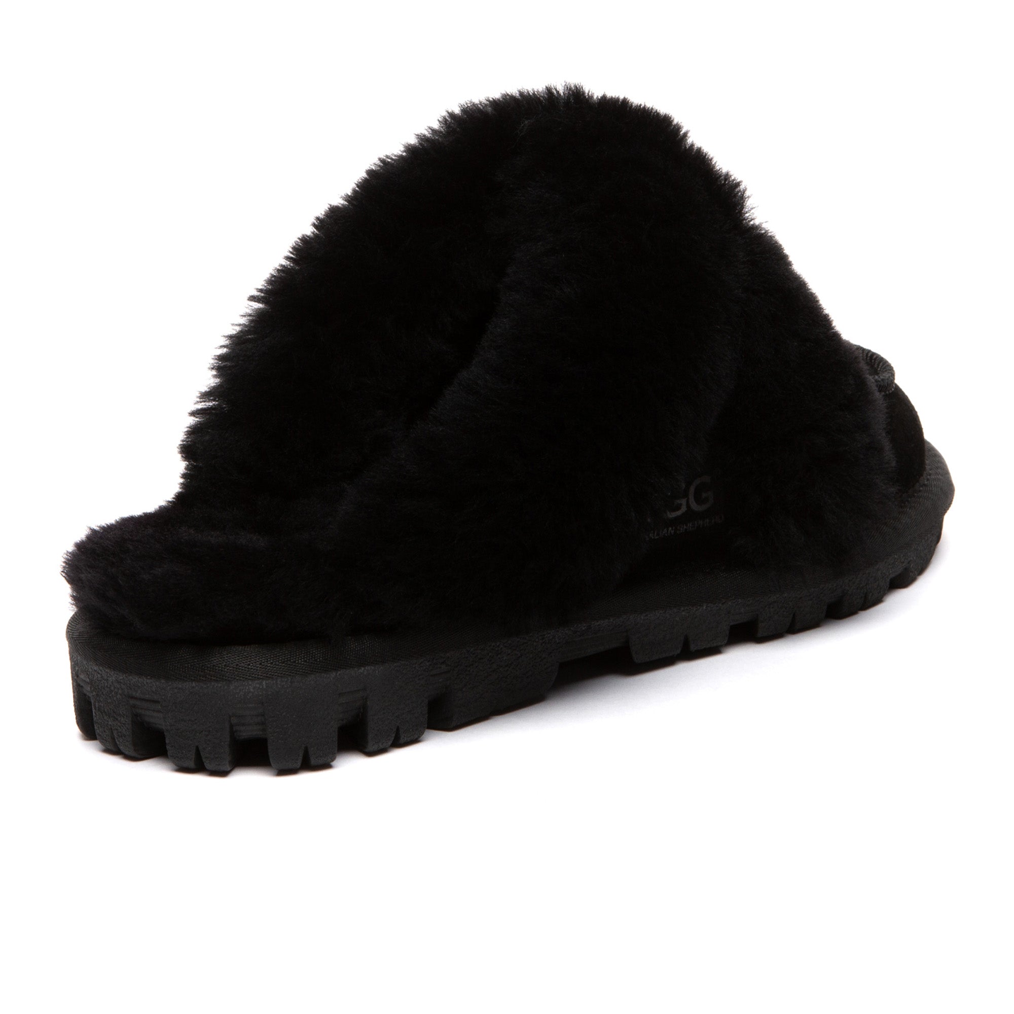 EverUgg Furry Collar Dorian UGG slippers with plush fur collar and cozy design, perfect for indoor comfort.