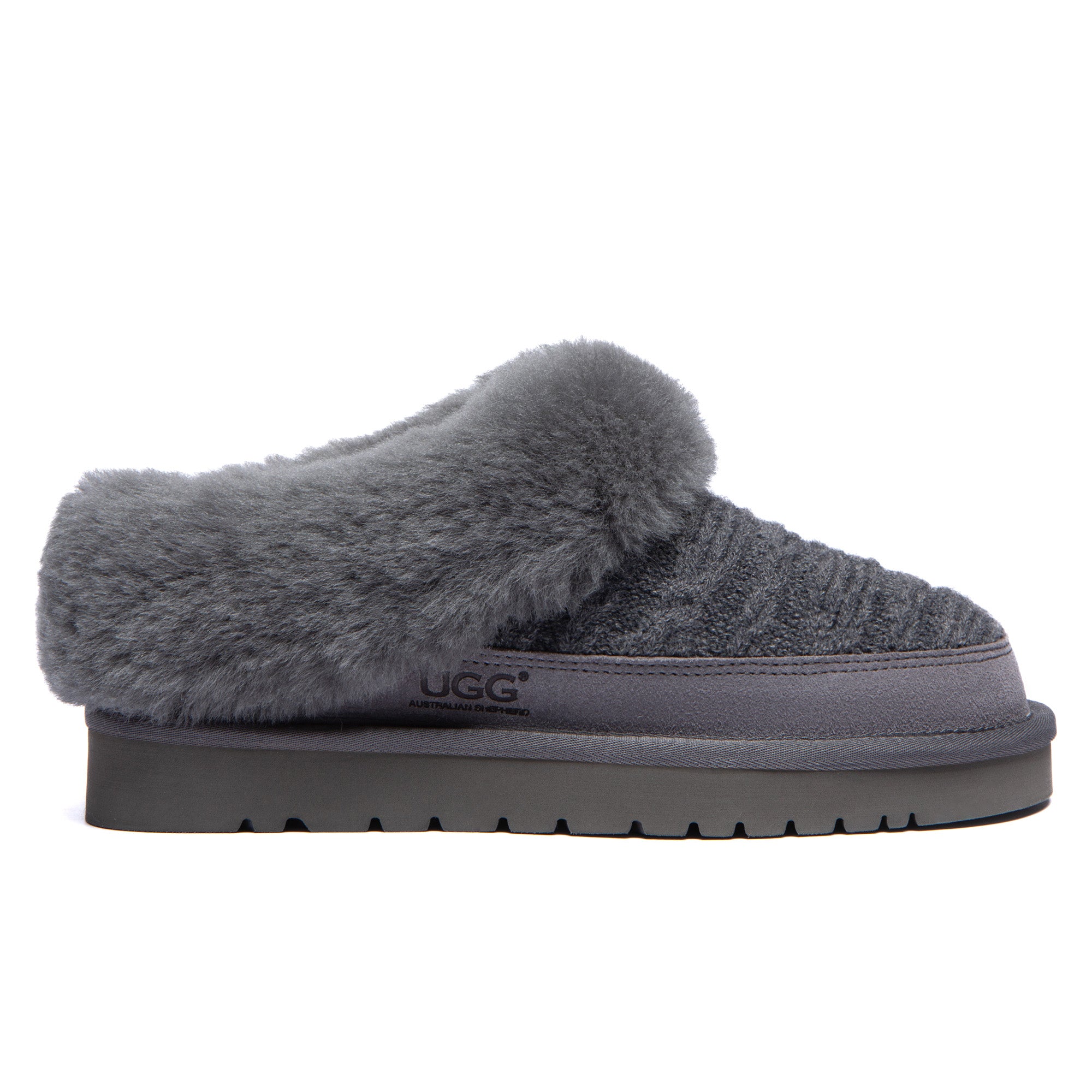 EverUgg knitted suede ankle UGG slippers featuring soft lining and cozy design for comfortable indoor wear