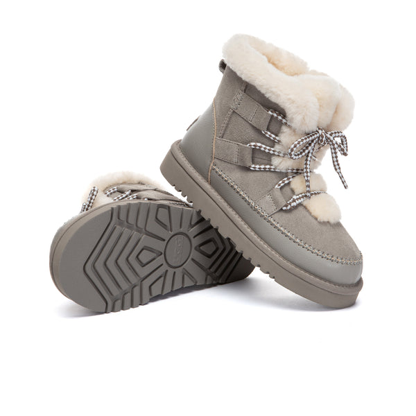 EverUgg Elvora UGG boots in neutral color with plush fur lining and slip-on design, perfect for cozy winter wear.