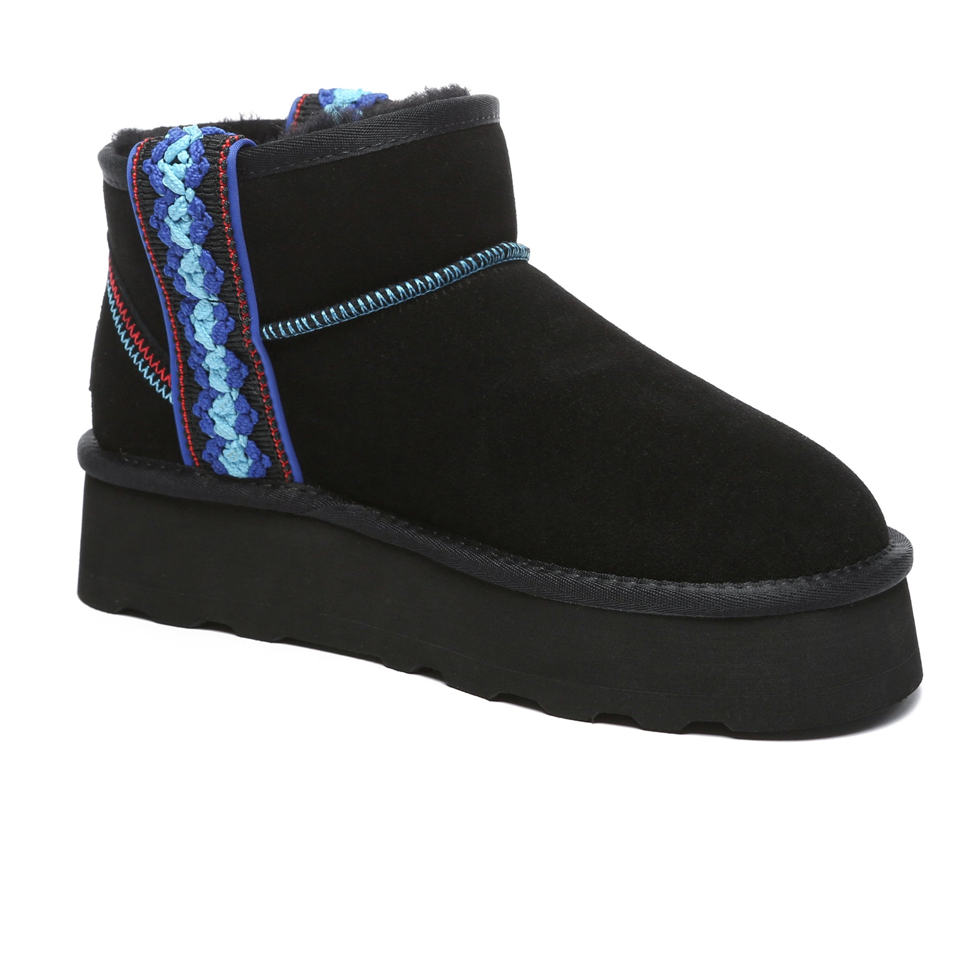 EverUgg Hazel Platform Mini UGG Boots featuring a cozy suede exterior and chunky heel, perfect for stylish winter wear.