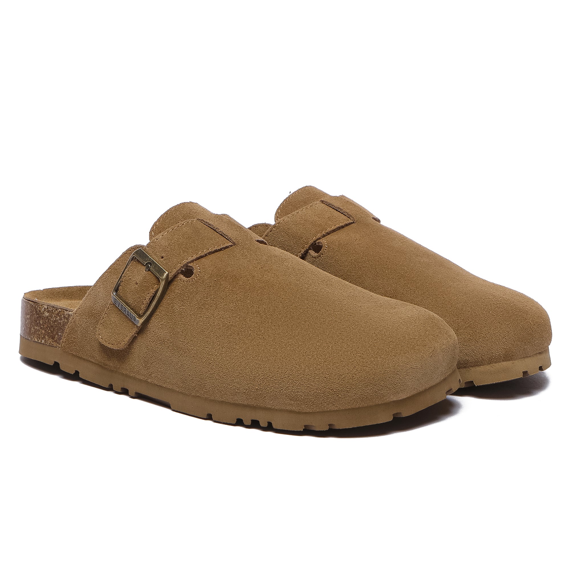 EverUgg Jason UGG slides shoes in tan with cushioned soles, perfect for casual wear and comfortable summer footwear.