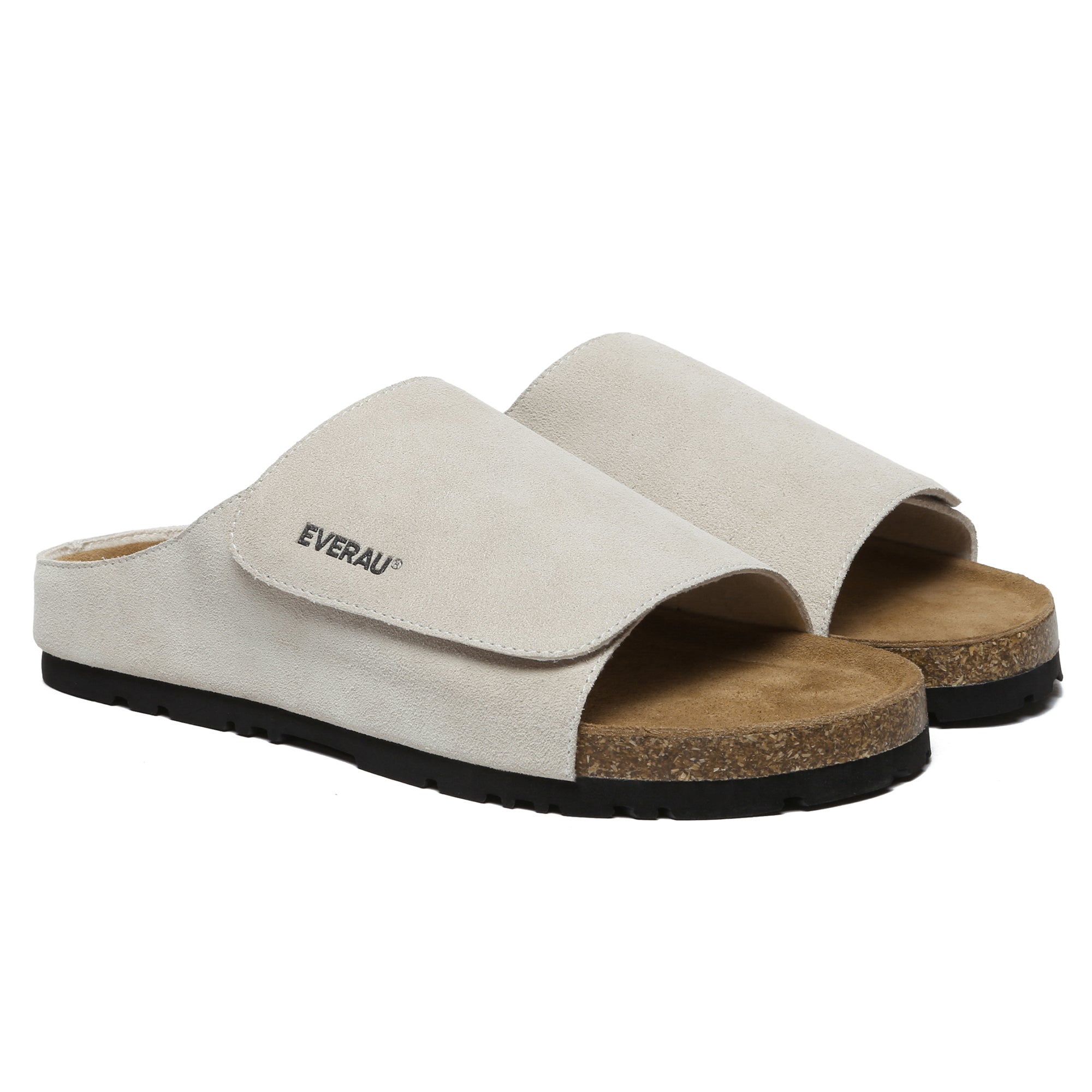 EverUgg Justin Birkie slides for women with tan leather straps and cushioned soles, perfect for summer casual wear.