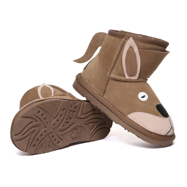 Kangaroo Kids EverUgg boots in soft, cozy shoes for children, featuring a kangaroo design and warm, stylish footwear for kids.