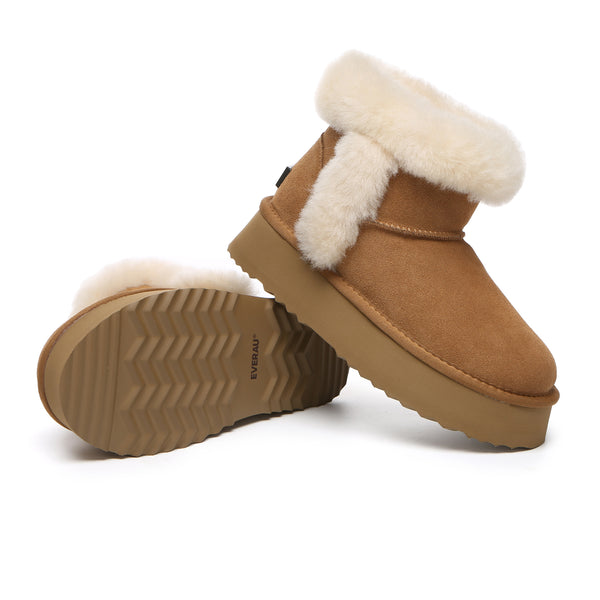 EverUgg Kaz Shearling Mini Platform UGG boots for women, stylish fashion footwear with cozy shearling lining and platform sole.