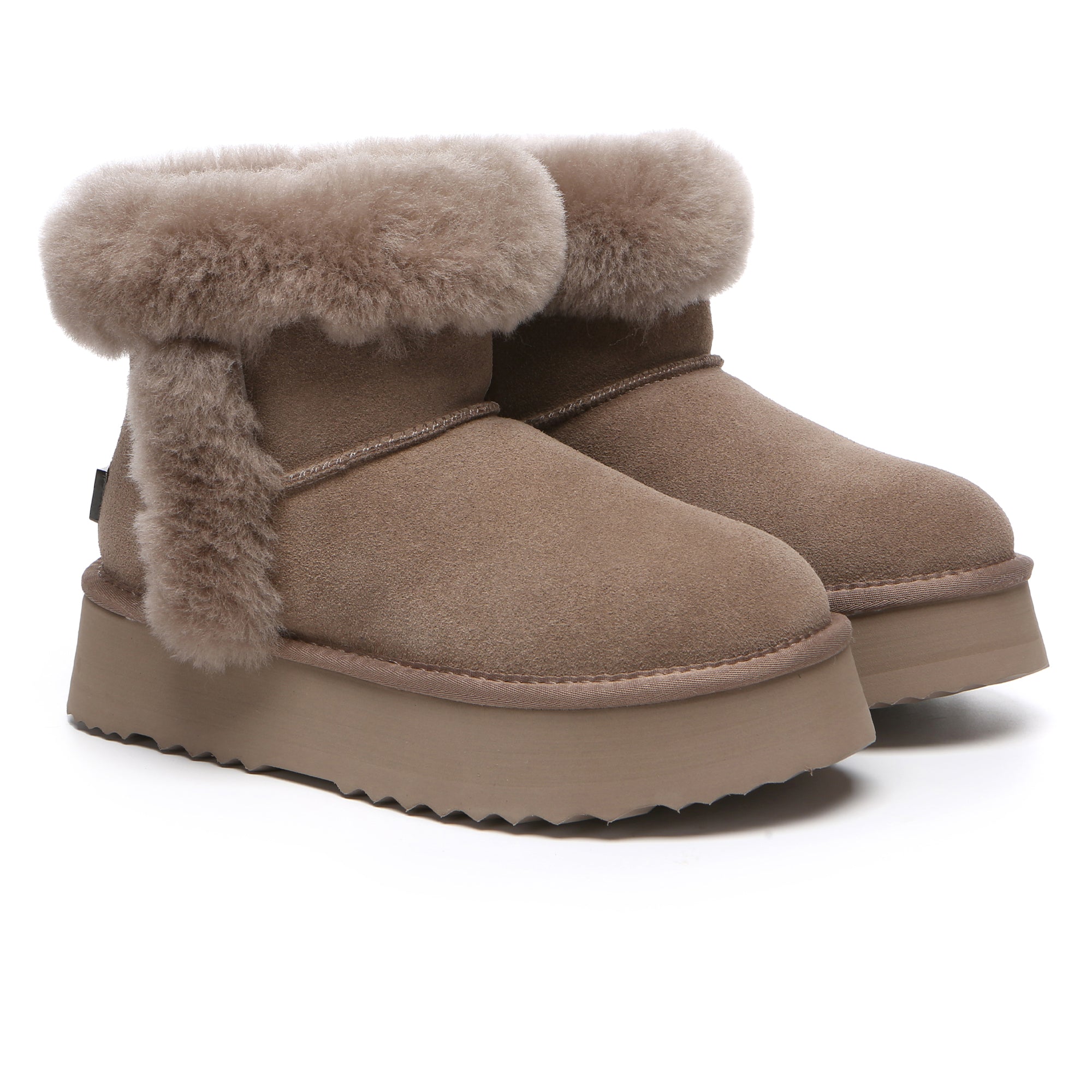 EverUgg Kaz Shearling Mini Platform UGG Boots for women, featuring shearling lining and mini platform sole, stylish and cozy footwear.