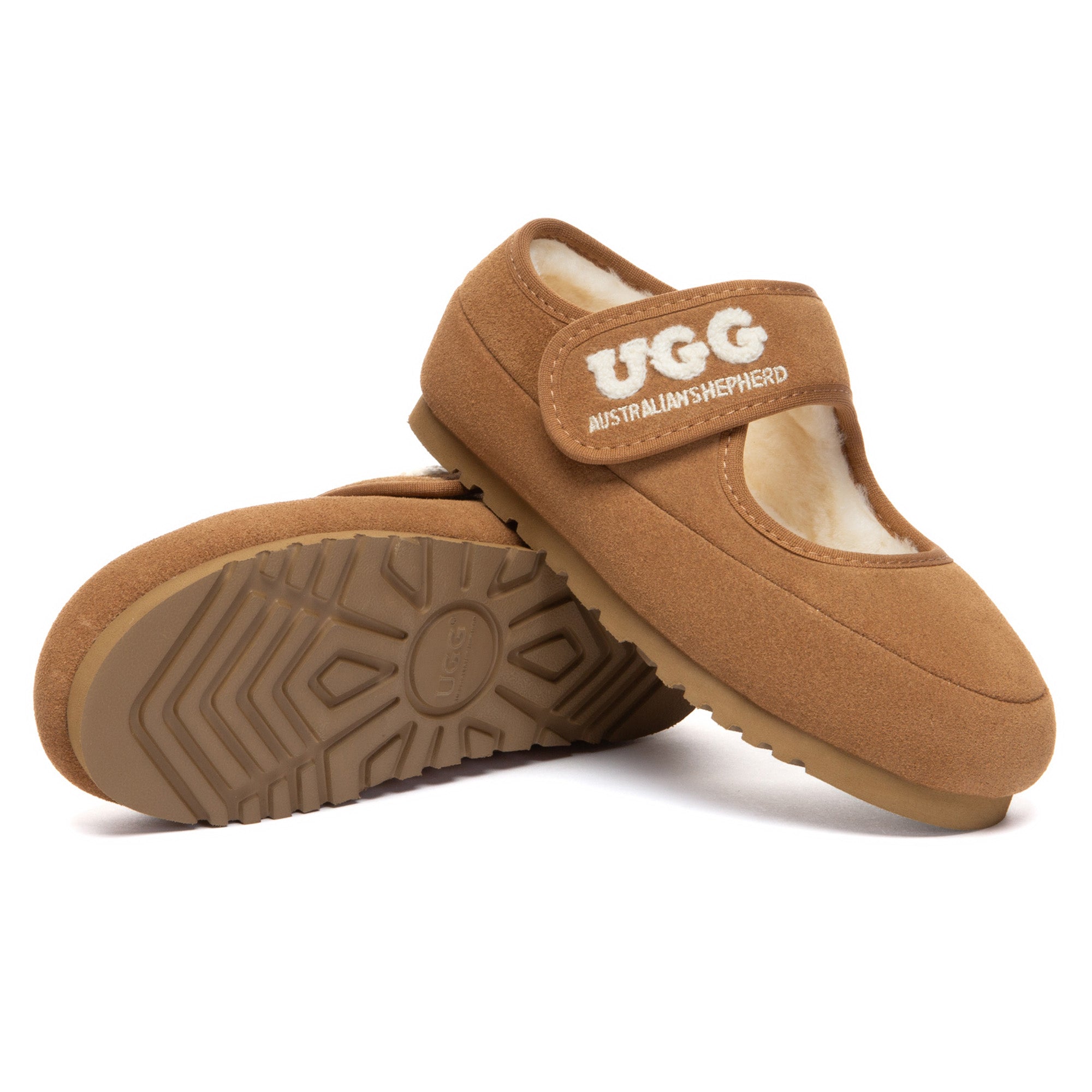 Kids' adjustable strap Mary Jane slippers by EverUgg featuring soft UGG slippers with a classic design and comfortable fit.