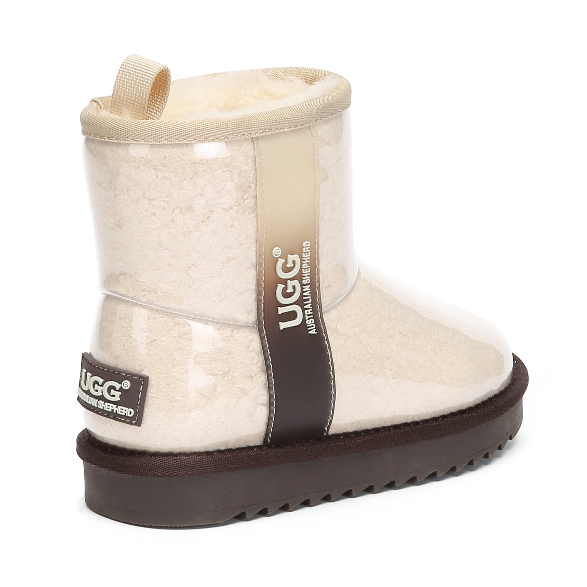 Kids coated Neo UGG rain boots by EverUgg featuring waterproof design and colorful rubber exterior for wet weather protection.