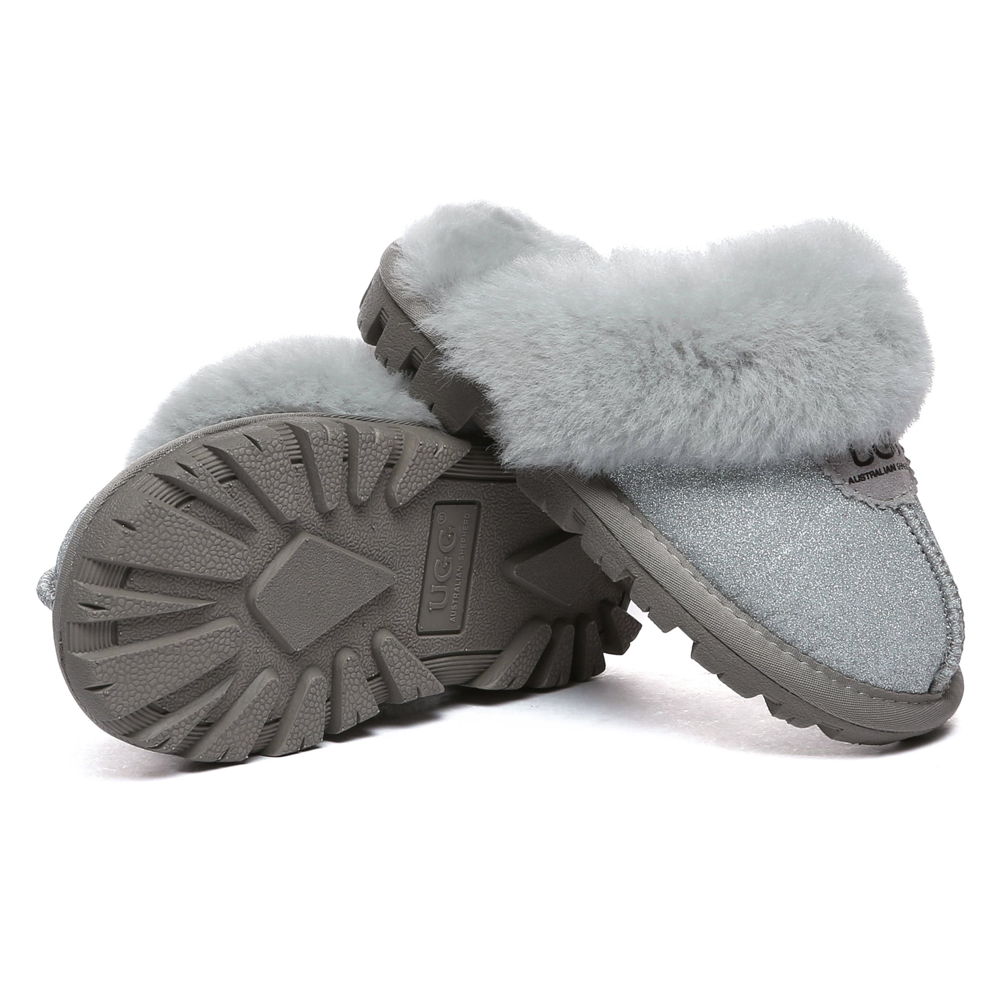 Kids Sparkle UGG slipper by EverUgg featuring a plush, glittery design and cozy interior for comfortable indoor wear.
