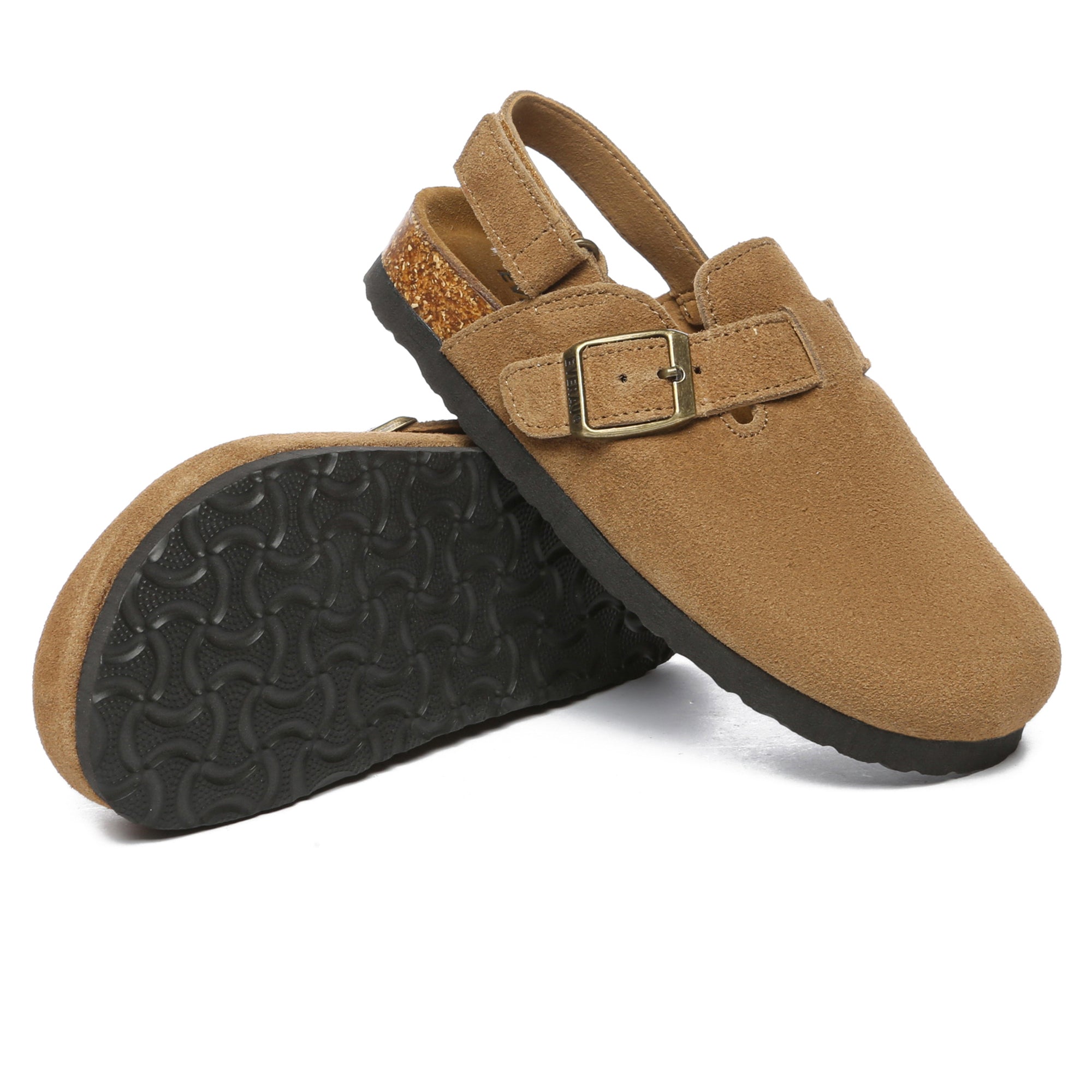 Kids suede slingback clogs sandals by EverUgg with soft suede straps and comfortable heel, perfect for casual wear.