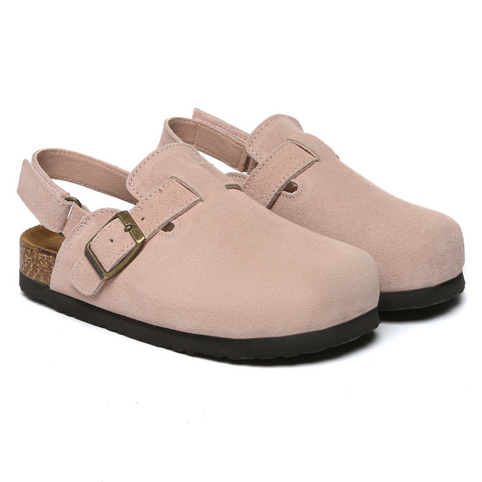 Kids suede slingback clogs by EverUgg featuring soft suede material and open-back sandal design for comfortable wear.