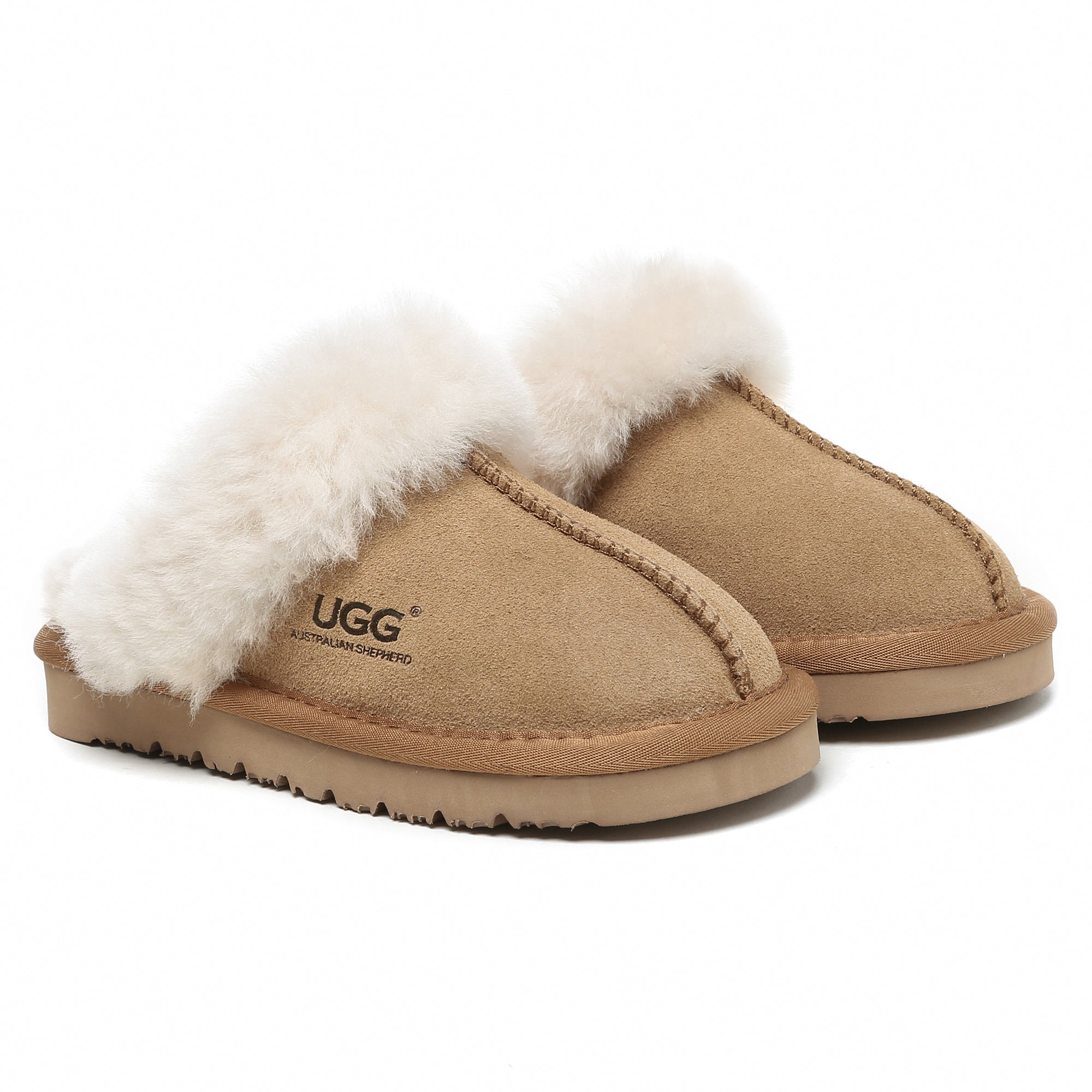 Kids EverUgg slippers with ultra comfort soles in soft, cozy design, perfect for warm indoor wear.