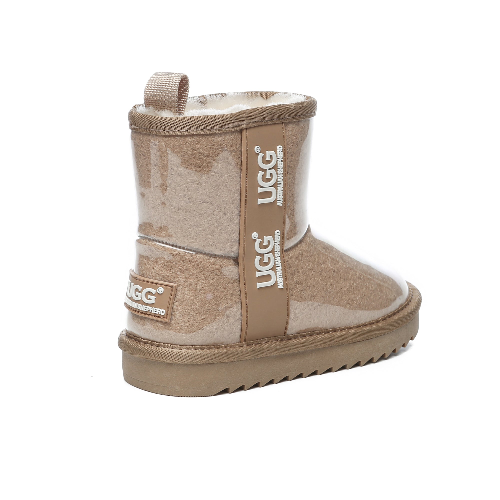 Kids waterproof UGG boots in chestnut color by EverUgg, featuring soft, durable leather and cozy lining for outdoor wear.
