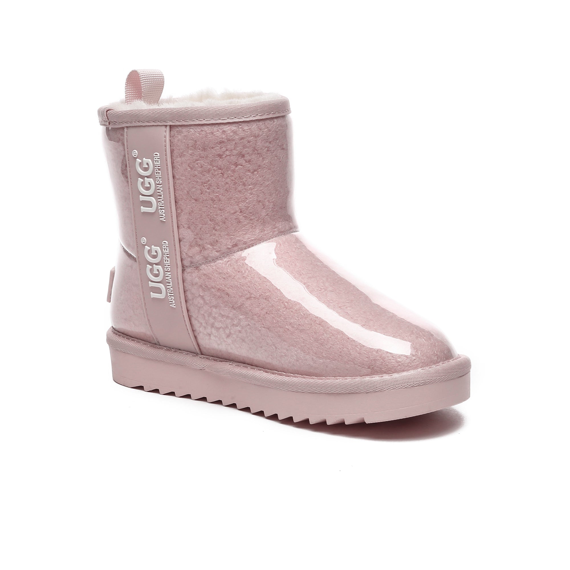Kids waterproof UGG boots in pink by EverUgg, featuring soft insulation and durable waterproof material for outdoor wear