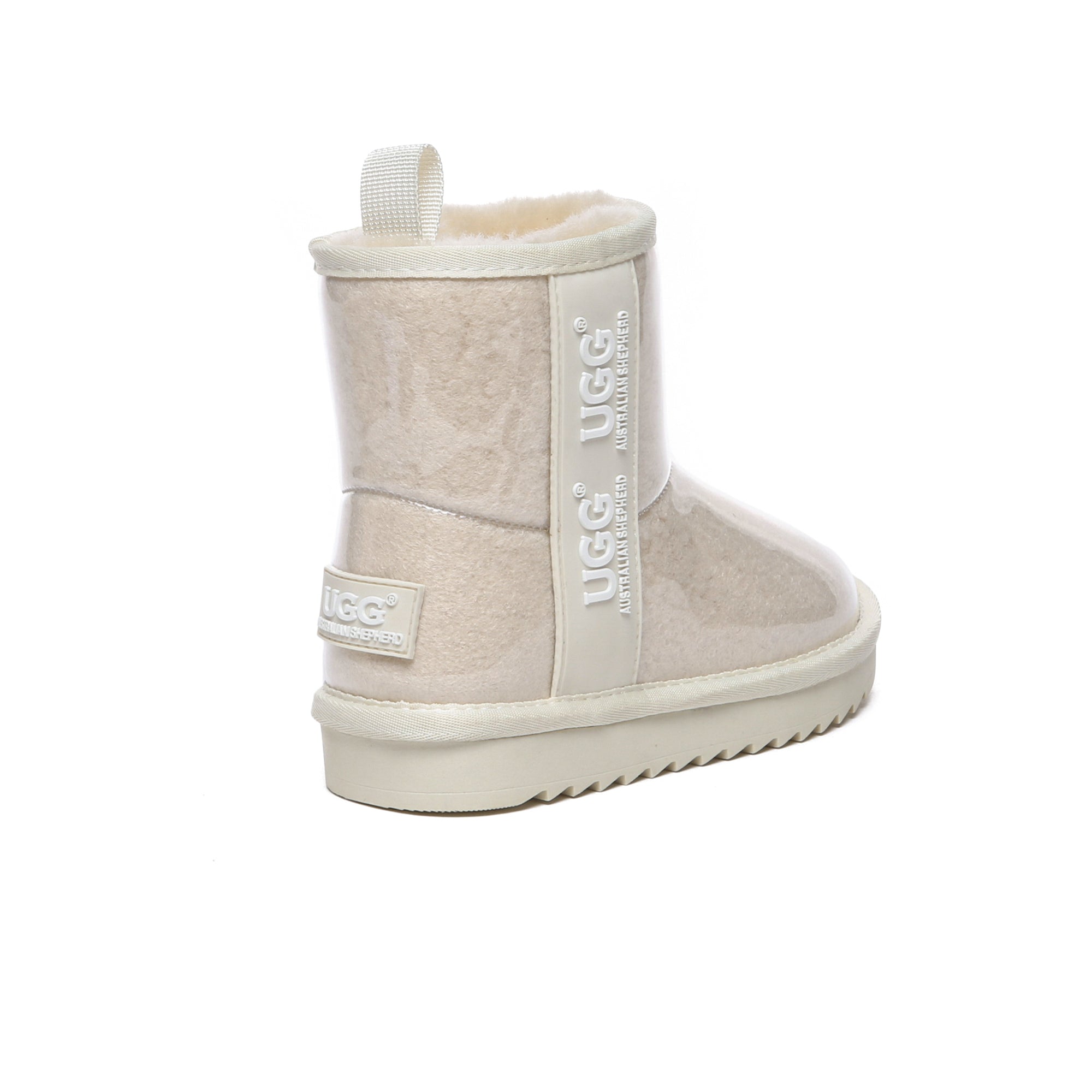 Kids waterproof UGG boots by EverUgg in cream milk color, featuring plush lining and durable waterproof design for outdoor wear.