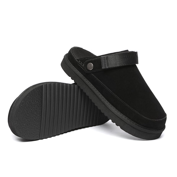 Black Kylee UGG slippers by EverUgg featuring soft plush lining and slip-on design for cozy comfort.