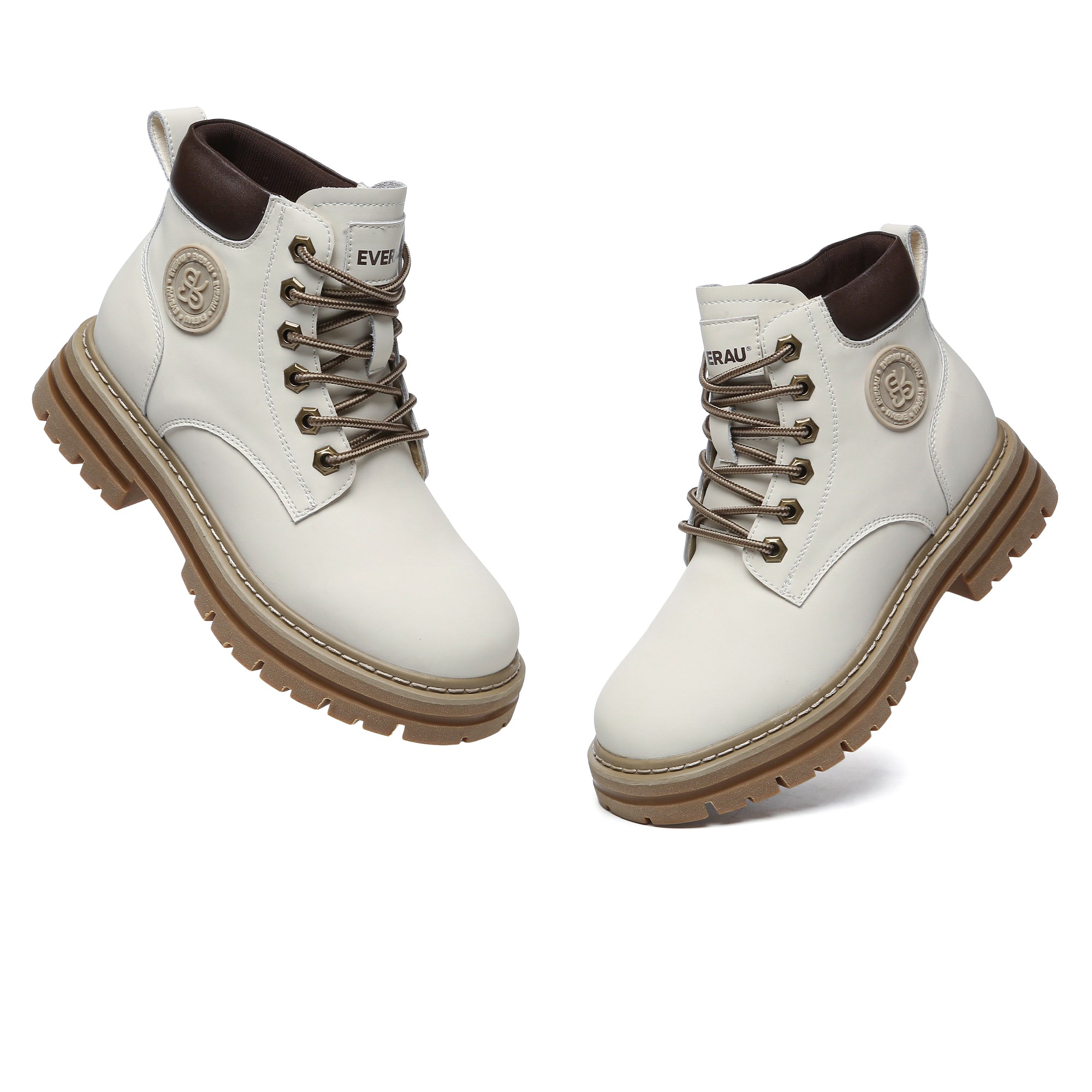 Women's leather high top Timber boots by EverUgg featuring sturdy soles and stylish design, perfect for casual wear.