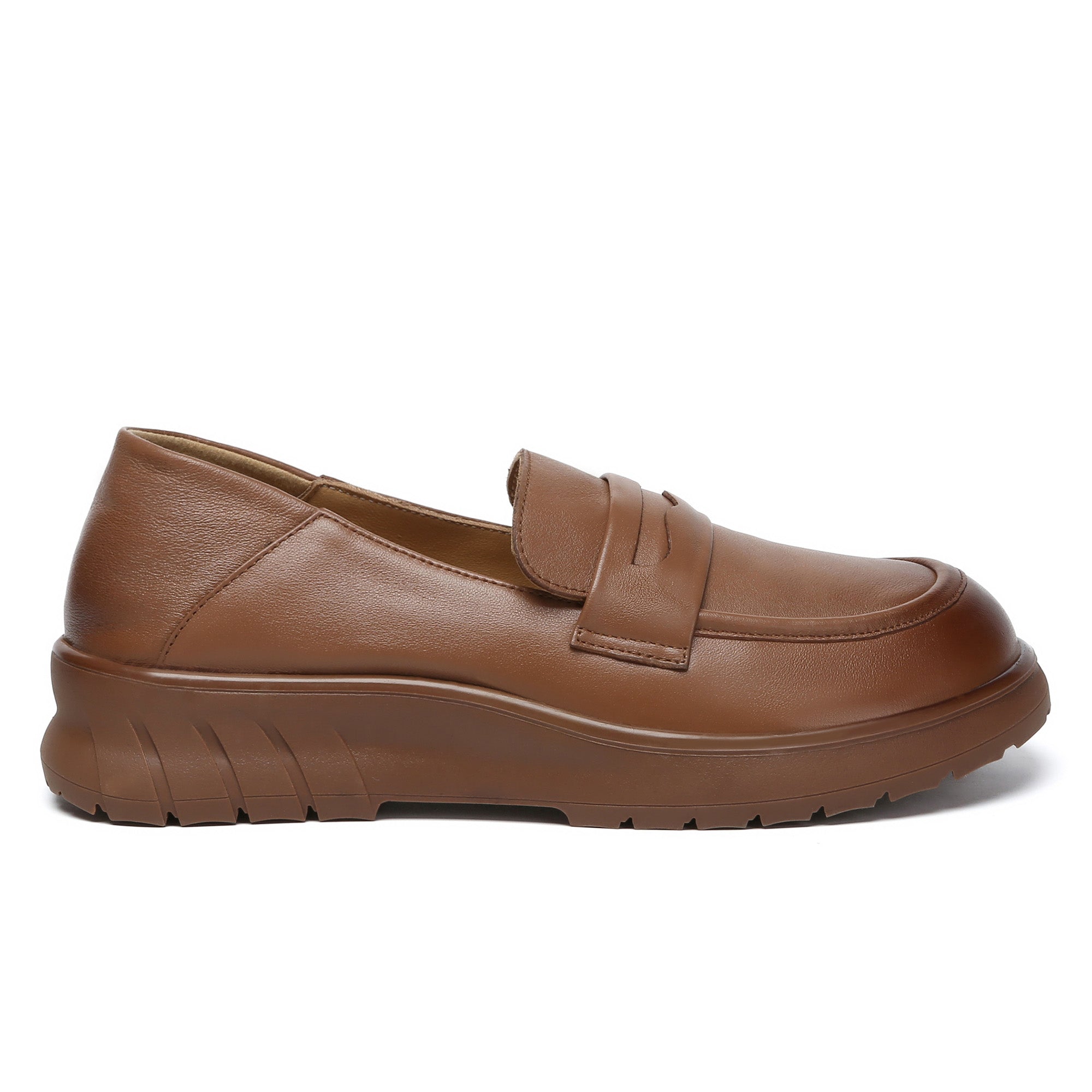 EverUgg leather slip-on loafer showing smooth black leather upper and classic loafer design with a rounded toe.