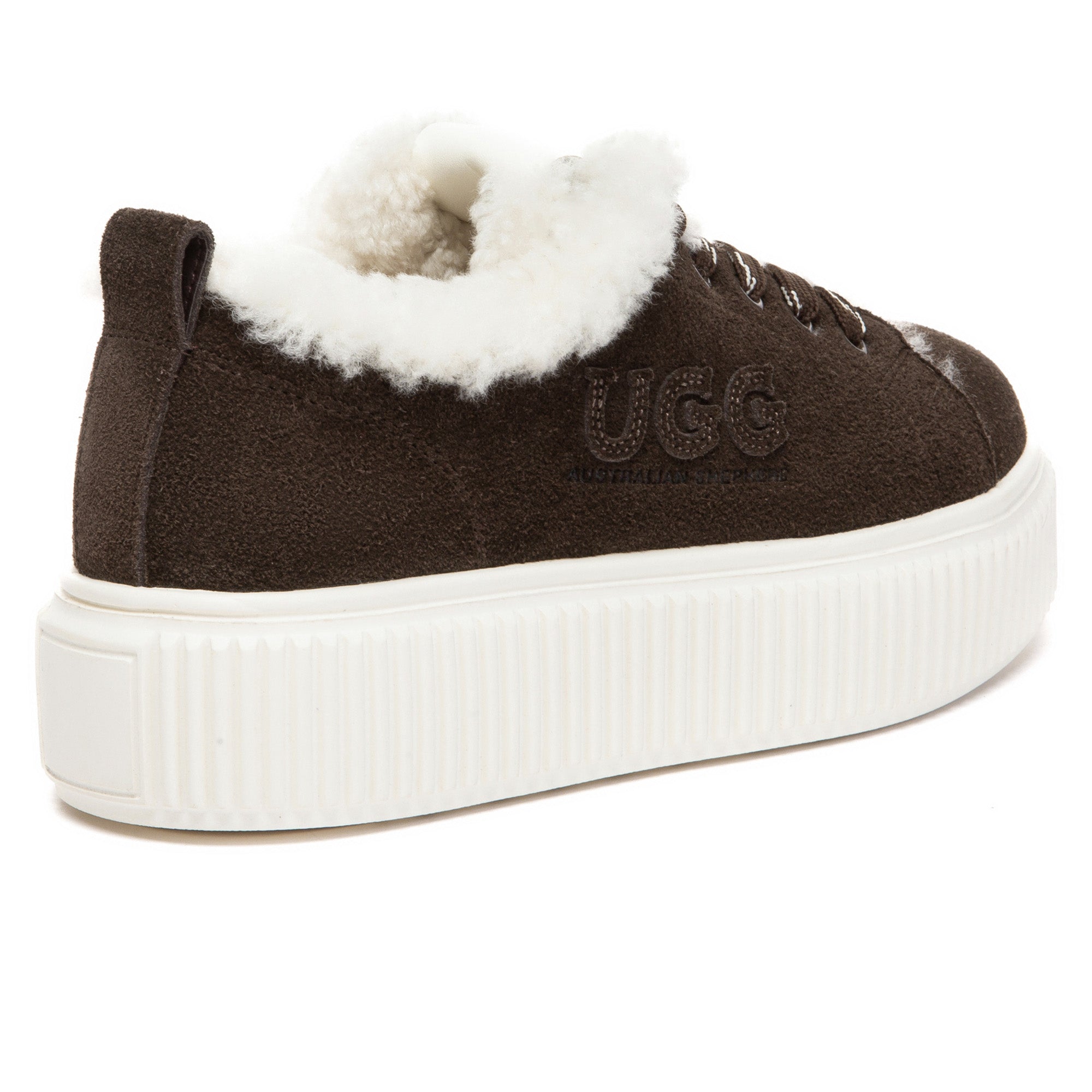 EverUgg Lorne UGG Platform Sneakers showing beige canvas shoes with white soles and laces, casual footwear for everyday wear.