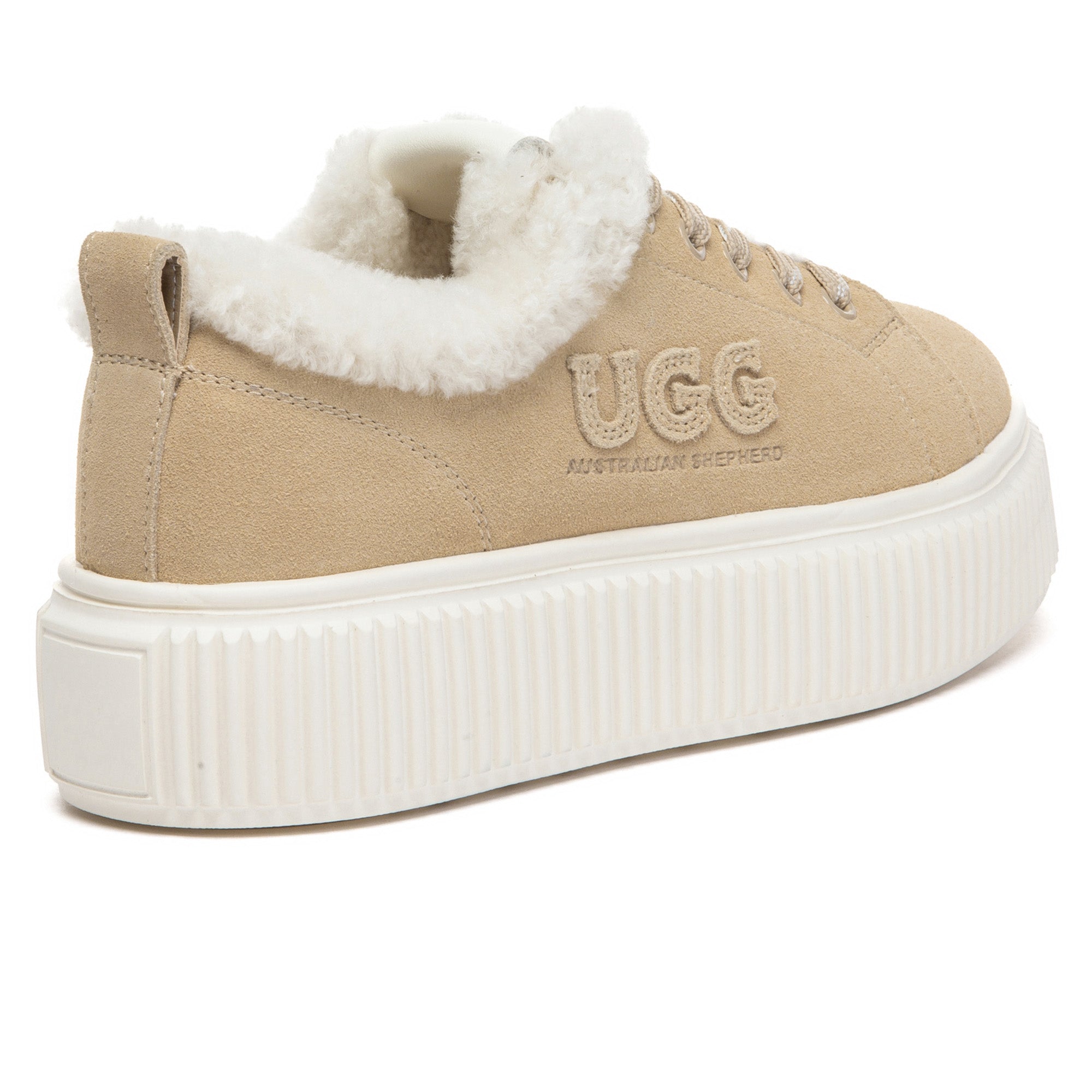 EverUgg Lorne UGG platform sneakers showing stylish shoes with chunky soles and casual design in natural setting