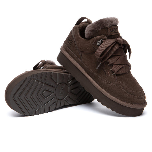 EverUgg Lowmael Lace-Up Sneakers featuring a classic design, white laces, and comfortable sneaker silhouette.