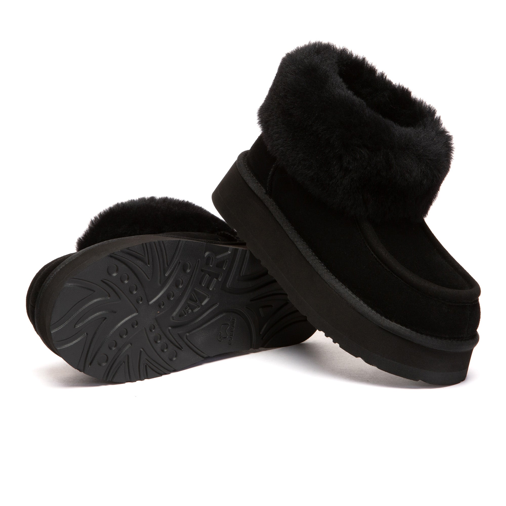 EverUgg Luffy ankle platform UGG slipper featuring soft material and comfortable UGG boots style with a chunky sole.