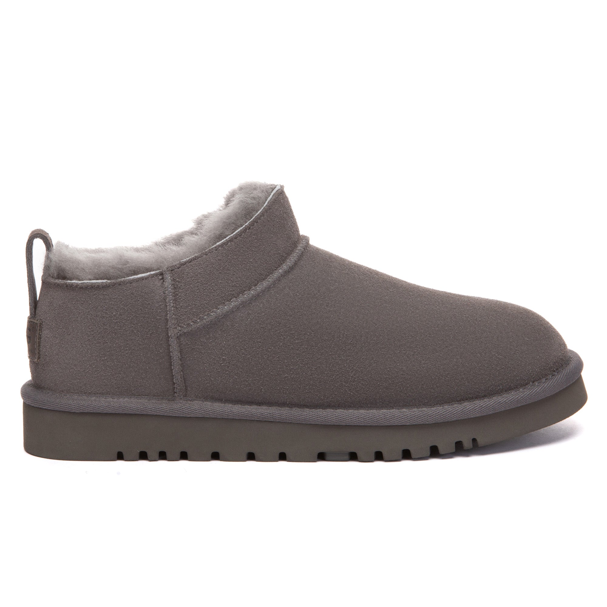 EverUgg Lune Nano Ankle Classic UGG Boots in neutral suede with soft sheepskin lining and rubber sole, stylish and cozy.