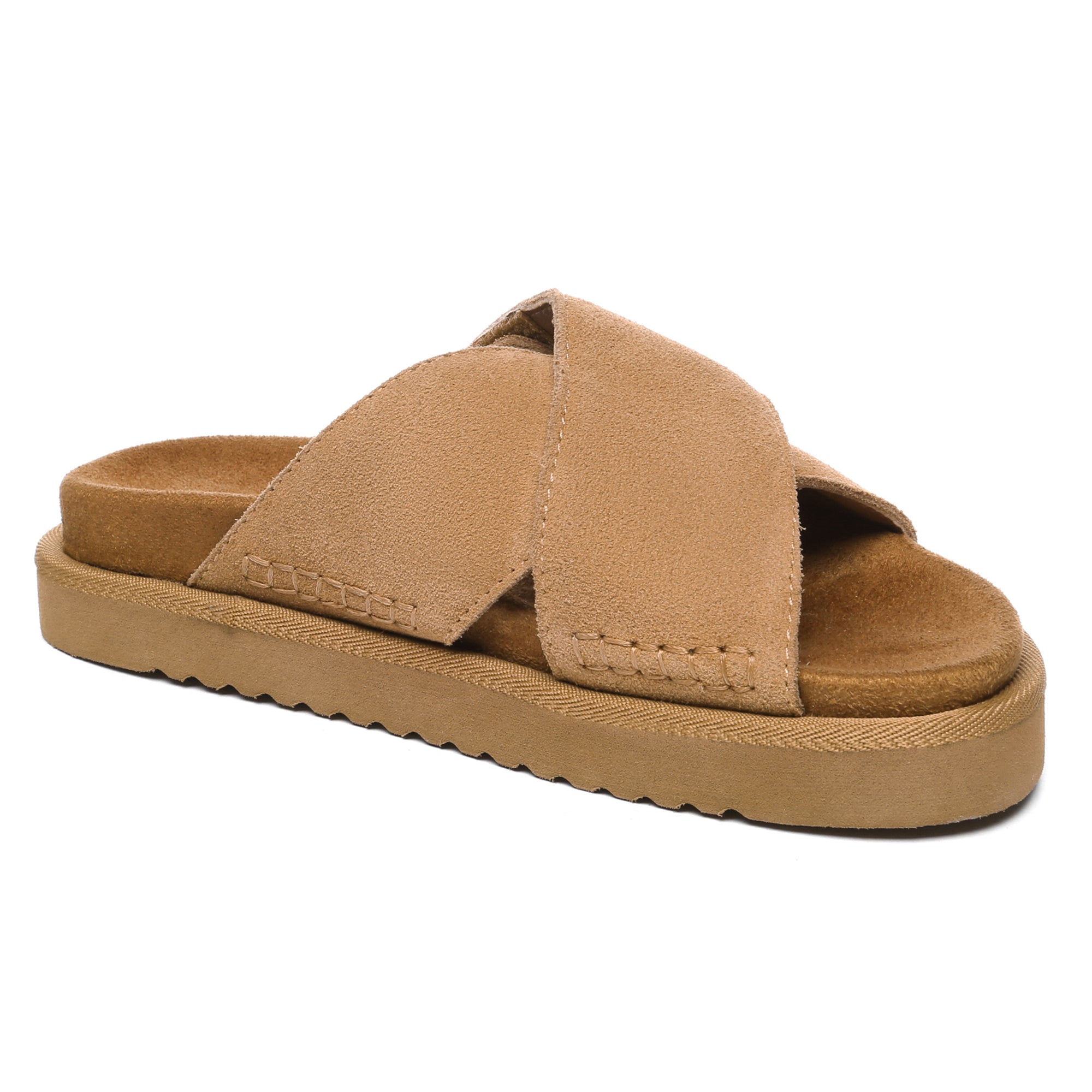 EverUgg Lyla Cross Slip-on Slides, women's casual slip-on shoes with crisscross design, comfortable and stylish for everyday wear.