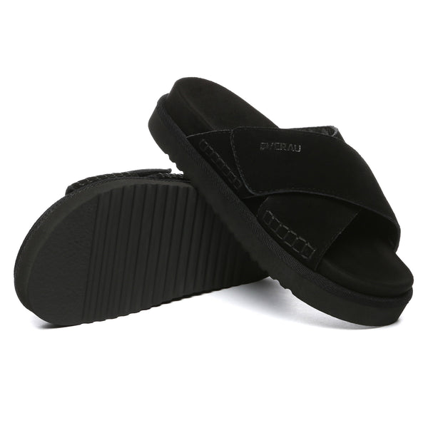 EverUgg Lyla Cross Slip-on Slides for women featuring a stylish cross-strap design and comfortable slip-on style.