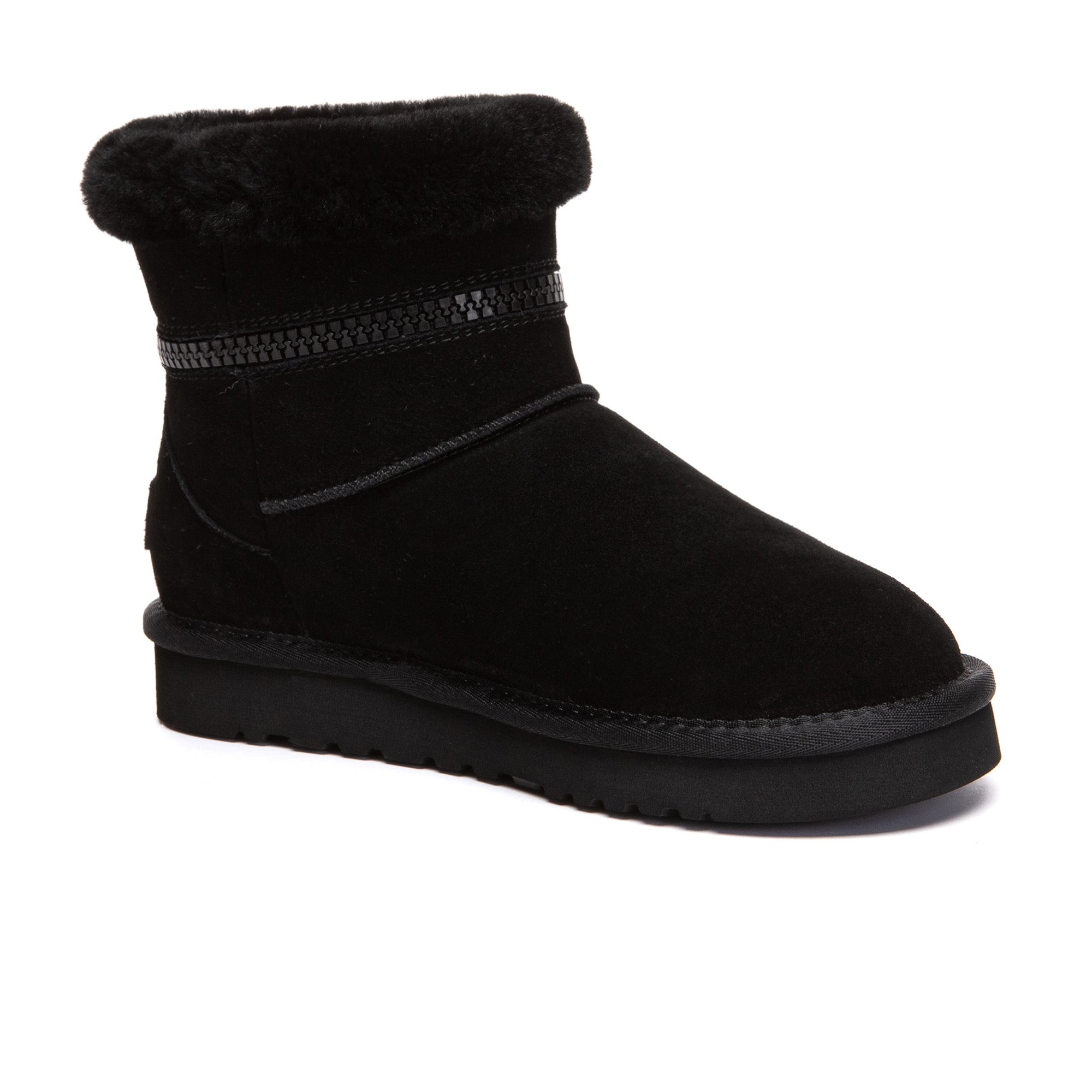 EverUgg Lynn Zip Mini Ankle UGG boots for women, featuring a cozy design with zipper detail and plush lining.